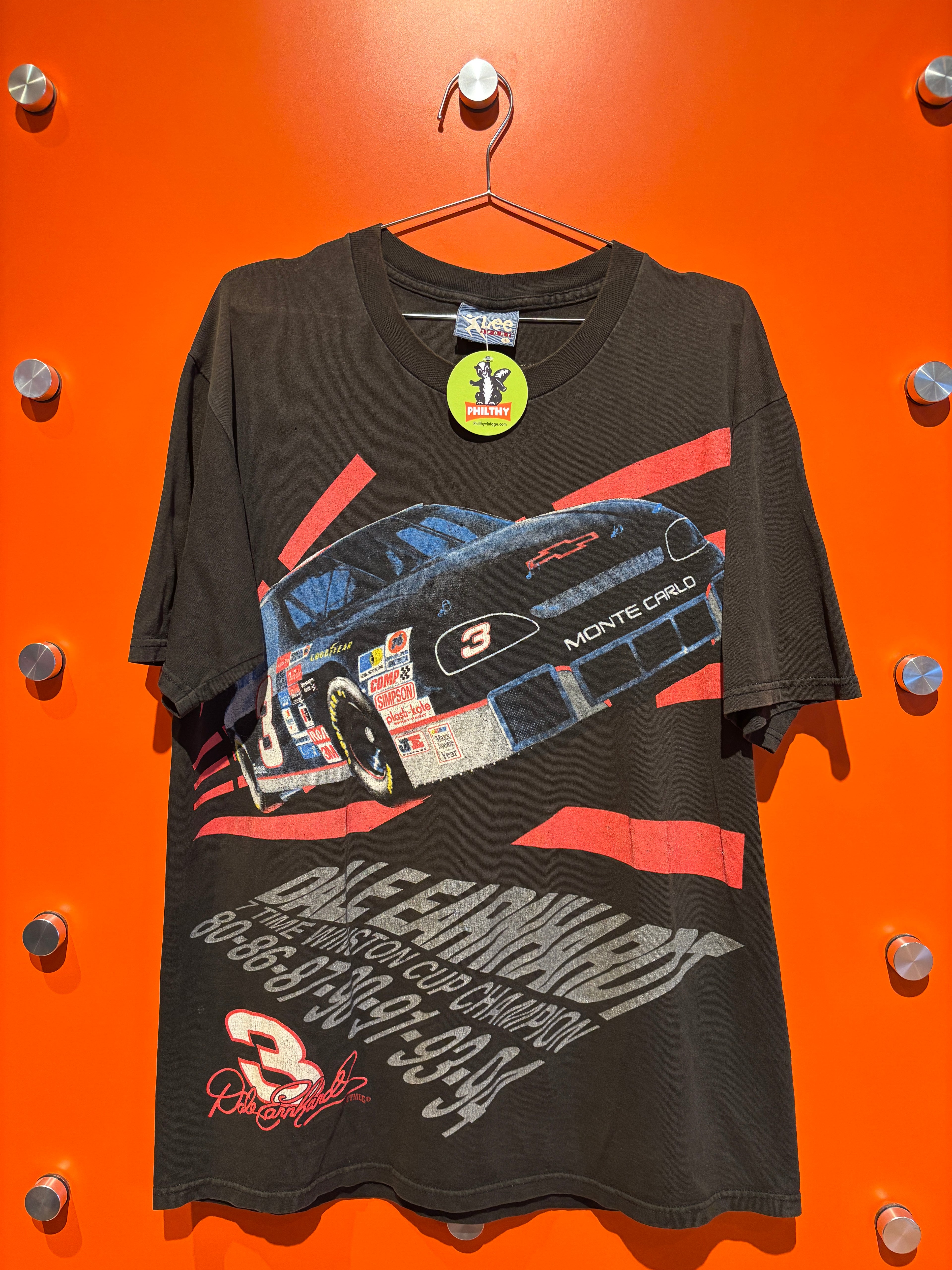 Vintage All-Over Print NASCAR Dale Earnhardt Lee Sport T-Shirt: Large