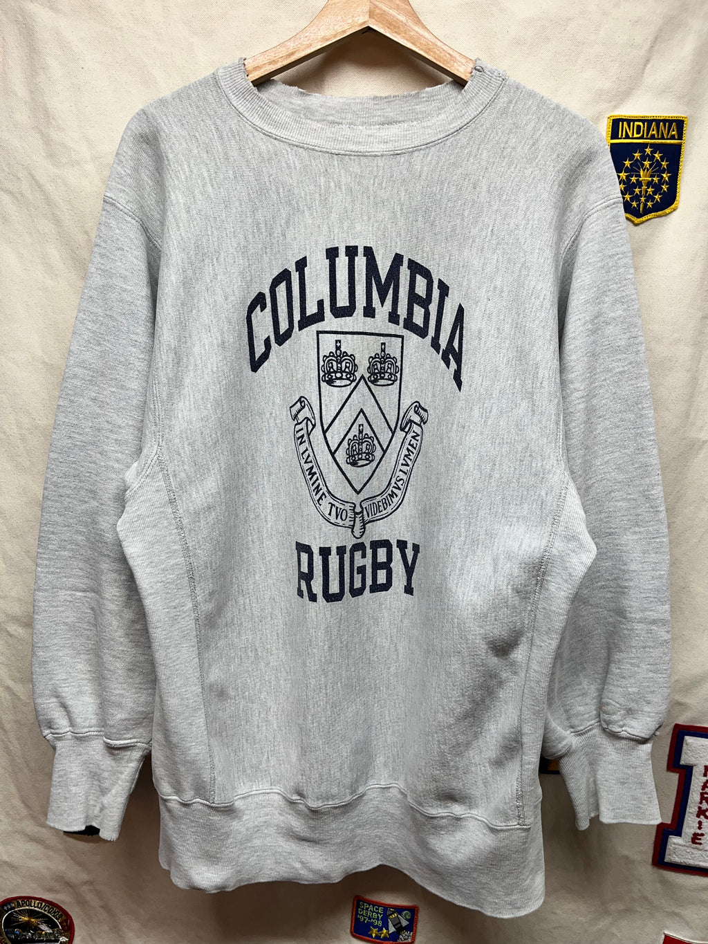 Vintage Columbia University Rugby Champion 90's Reverse Weave Grey Crewneck Sweatshirt: XL