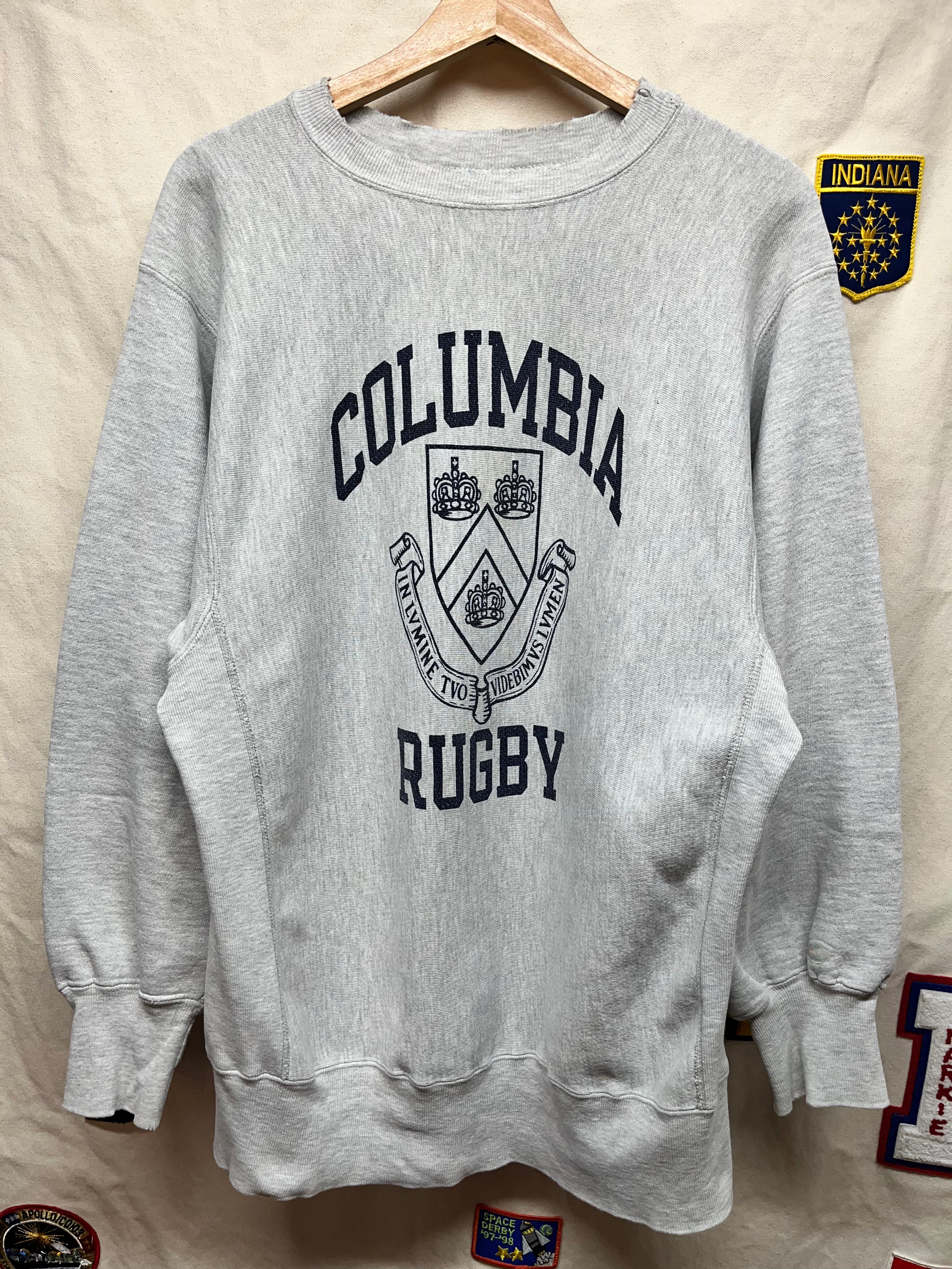 Vintage Columbia University Rugby Champion 90's Reverse Weave Grey Crewneck Sweatshirt: XL