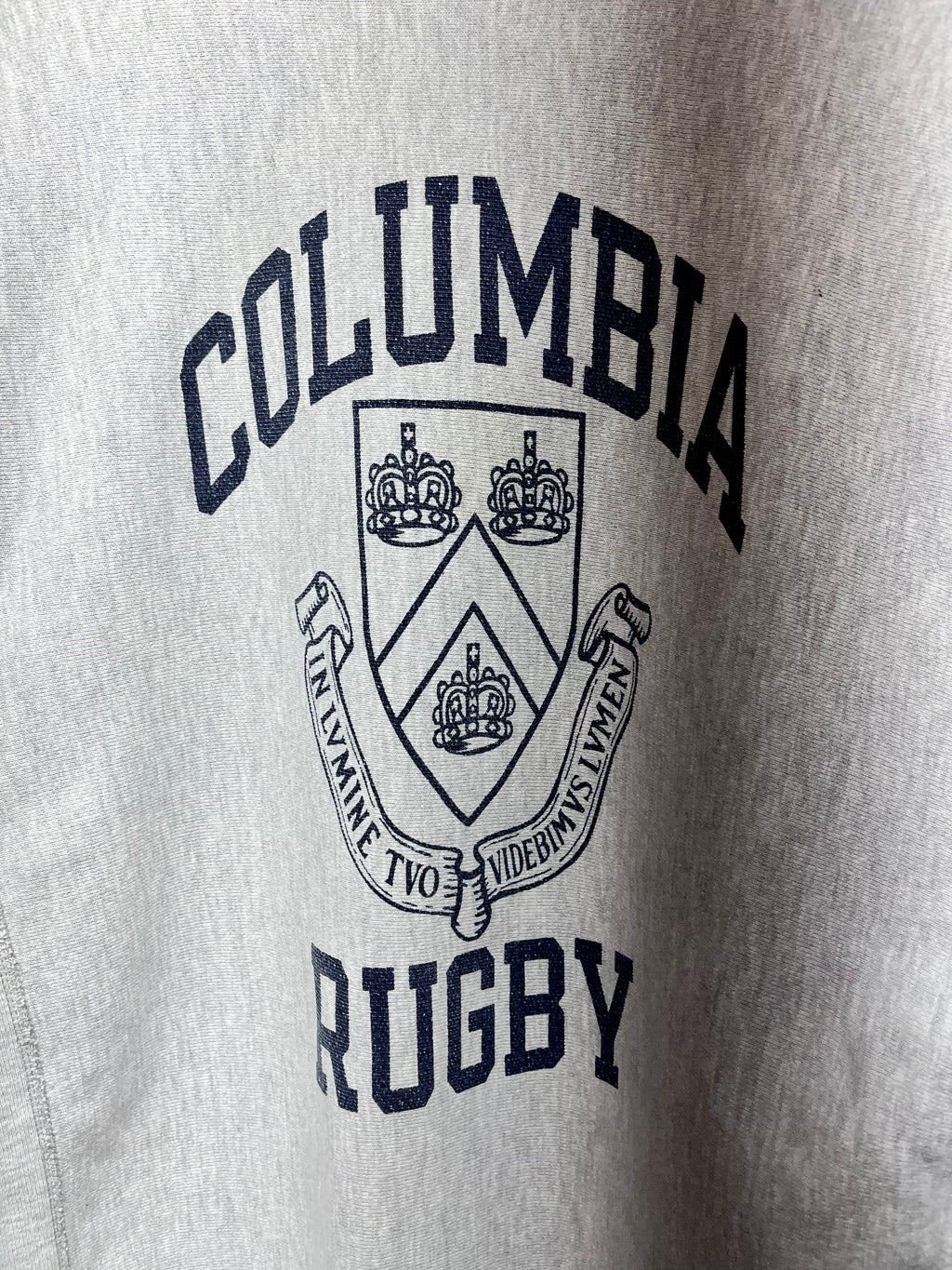 Vintage Columbia University Rugby Champion 90's Reverse Weave Grey Crewneck Sweatshirt: XL