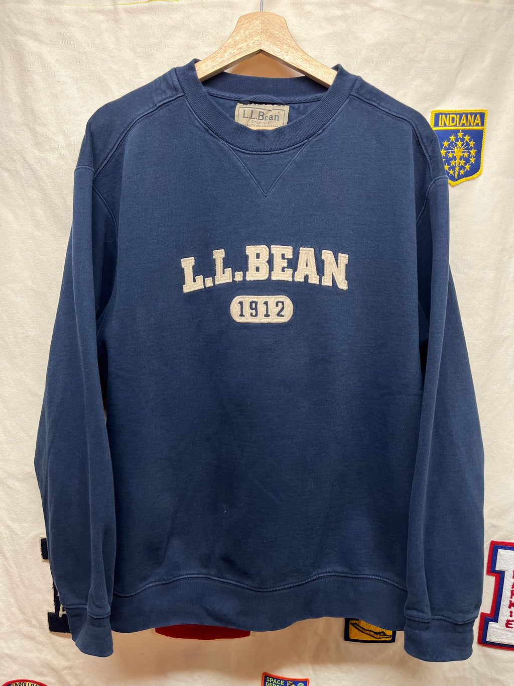 Vtg LL Bean 1912 Navy Blue Crewneck Sweatshirt: Large