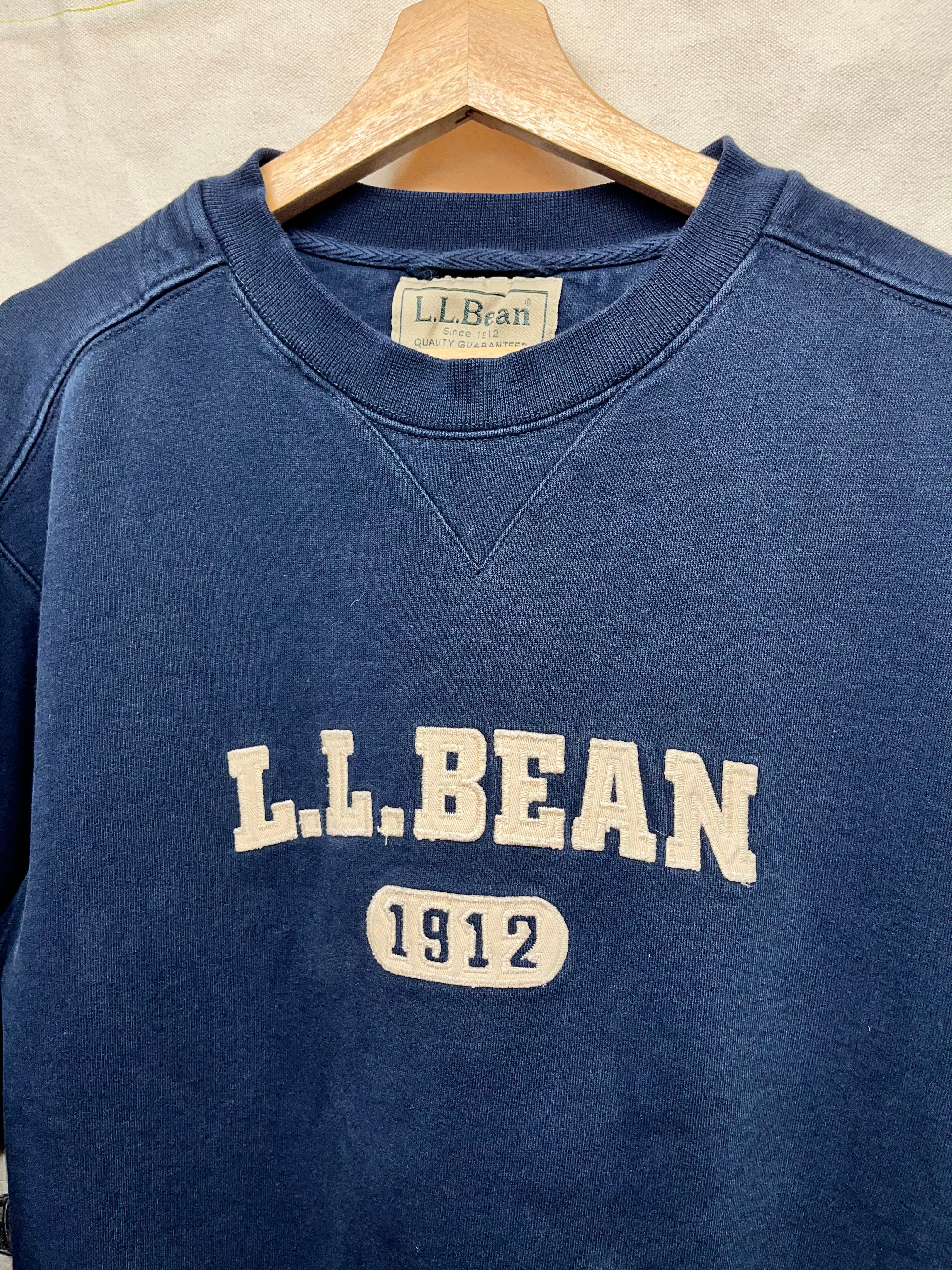 Vtg LL Bean 1912 Navy Blue Crewneck Sweatshirt: Large