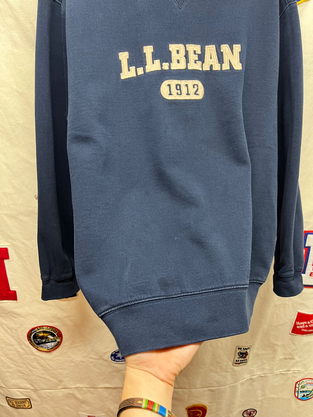 Vtg LL Bean 1912 Navy Blue Crewneck Sweatshirt: Large