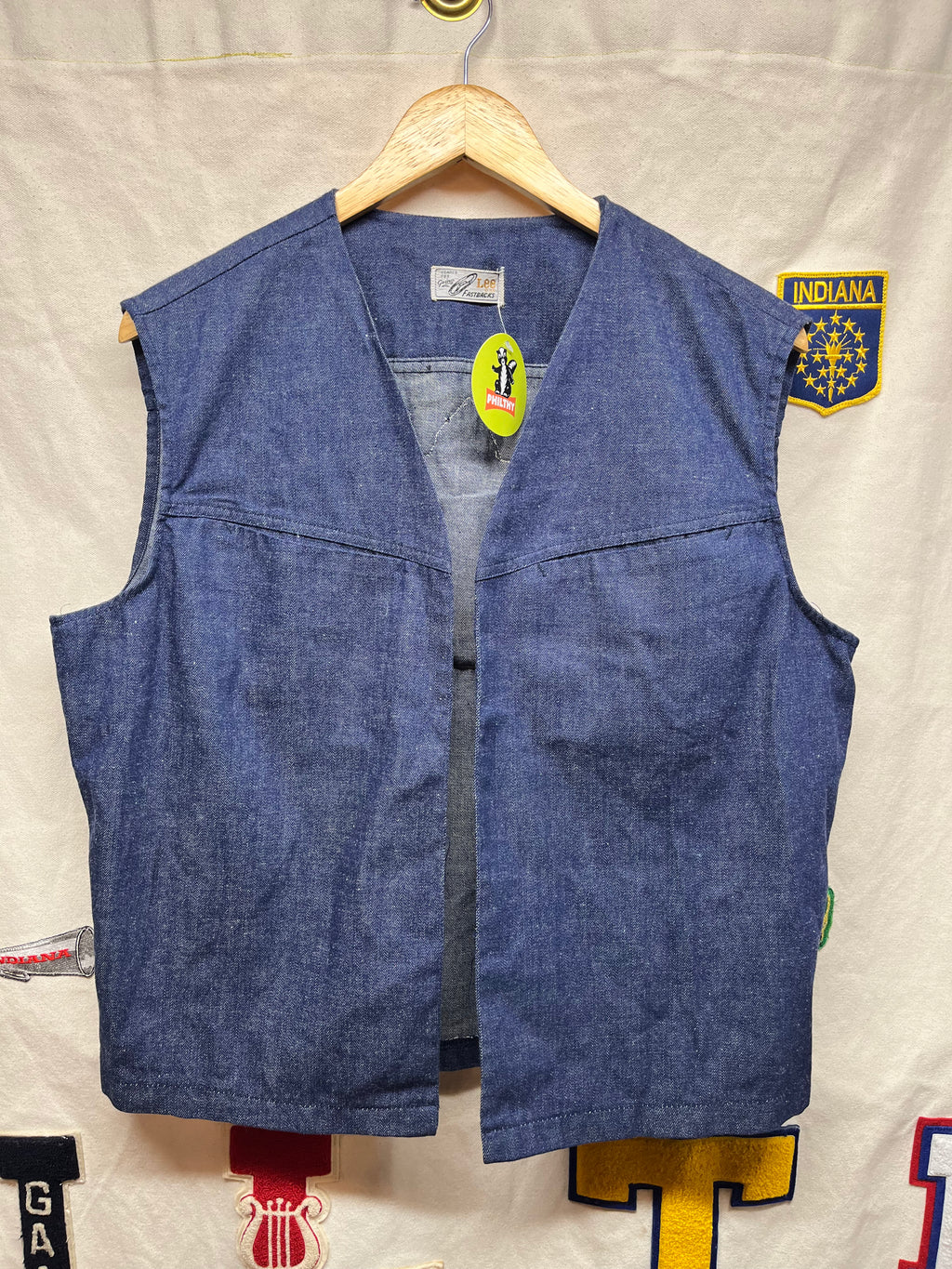 Vintage Lee Fastbacks 60's Denim Vest Stroh's Beer Patch: Medium/Large