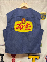 Load image into Gallery viewer, Vintage Lee Fastbacks 60&#39;s Denim Vest Stroh&#39;s Beer Patch: Medium/Large

