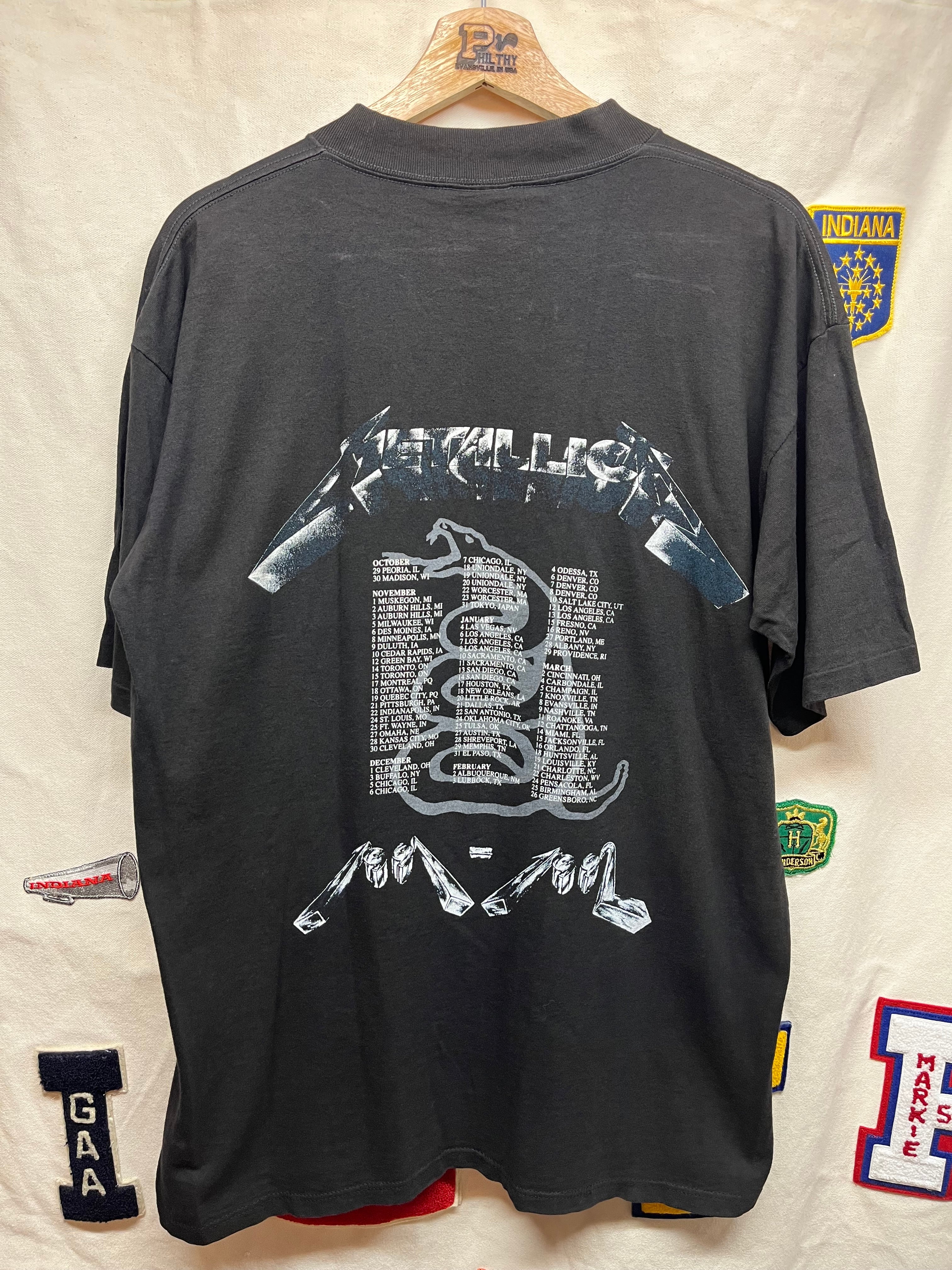 Vintage Metallica 1991 1992 4 Faces Brockum Concert Tour T-Shirt: Large