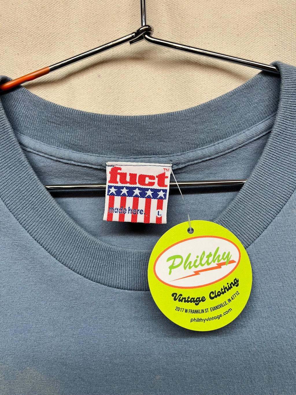 Vintage 90's FUCT Goodfellas Skate Blue Streetwear T-Shirt: Large