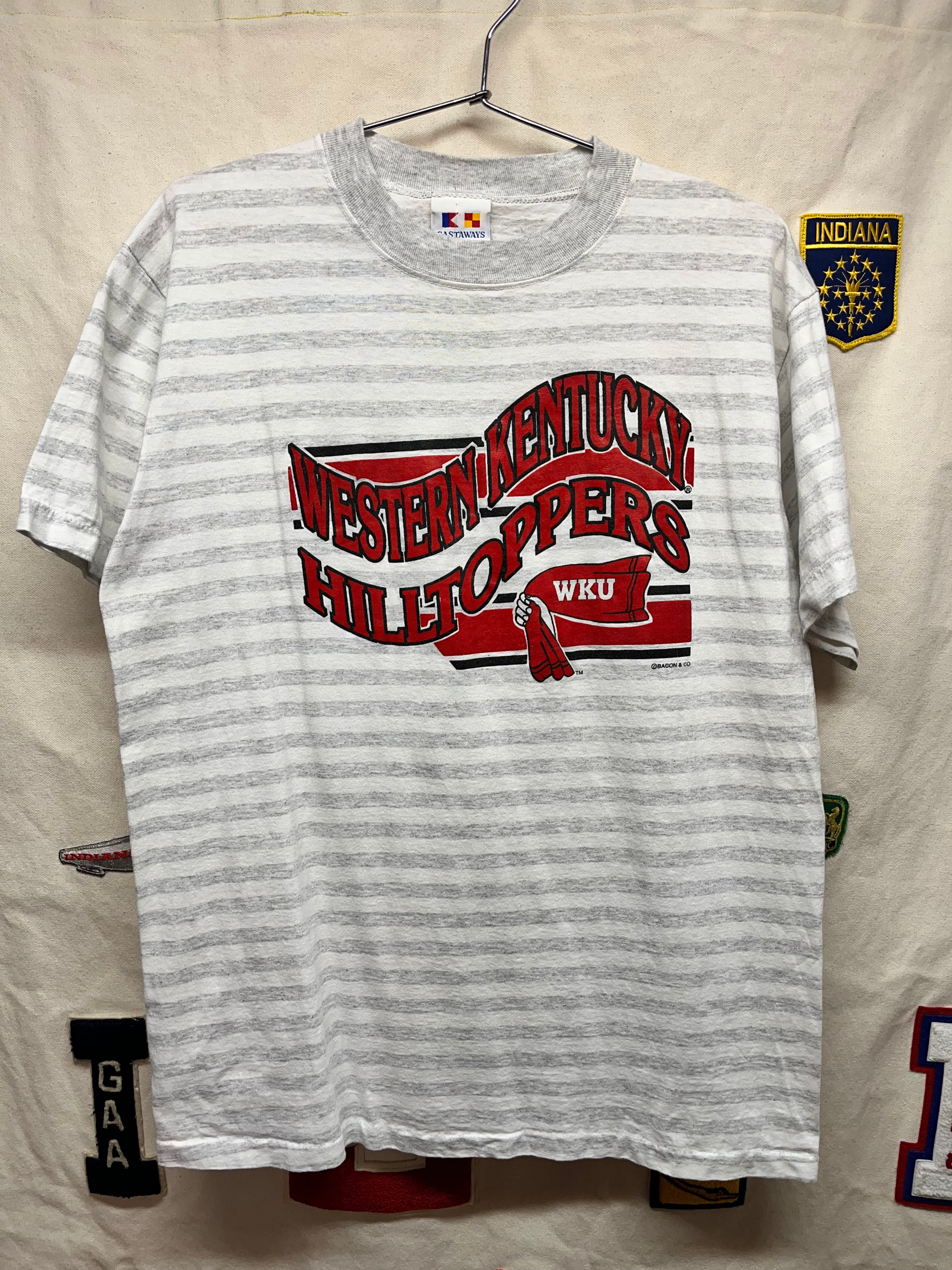 Vintage Western Kentucky University Hiltoppers WKU 90's Stripe T-Shirt: Large