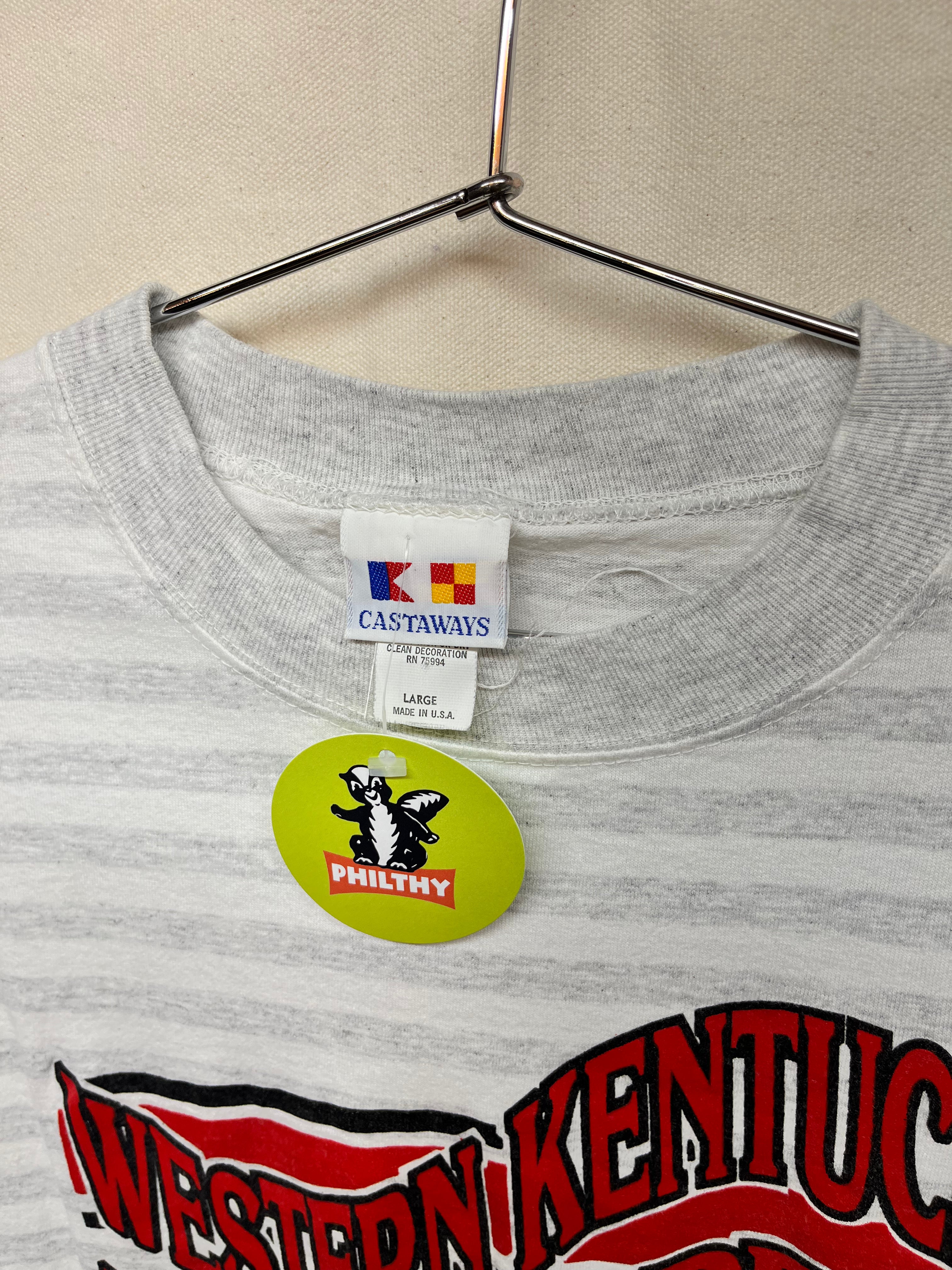 Vintage Western Kentucky University Hiltoppers WKU 90's Stripe T-Shirt: Large