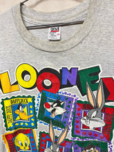 Load image into Gallery viewer, Vintage Looney Tunes Cartoon Characters 1994 Grey Stamp T-Shirt: 2XL
