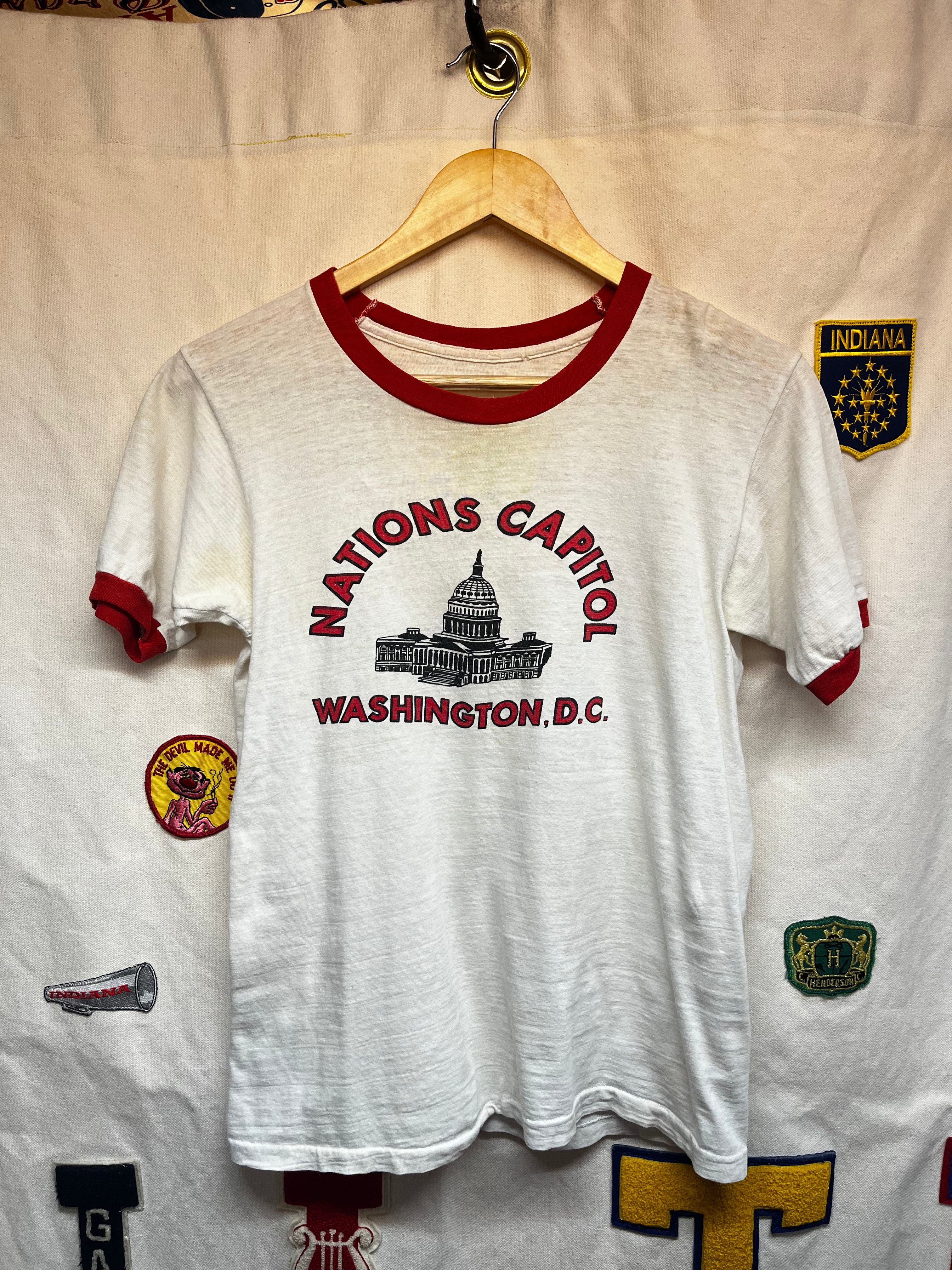 Vintage Ringer Washington D.C. Nations Capitol Red True 60's T-Shirt: Small