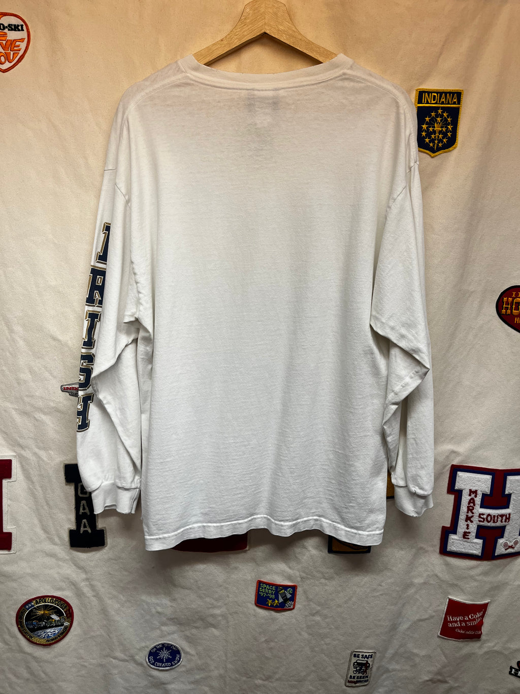 Vintage Notre Dame Fighting Irish Jansport Longsleeve White T-Shirt: Large