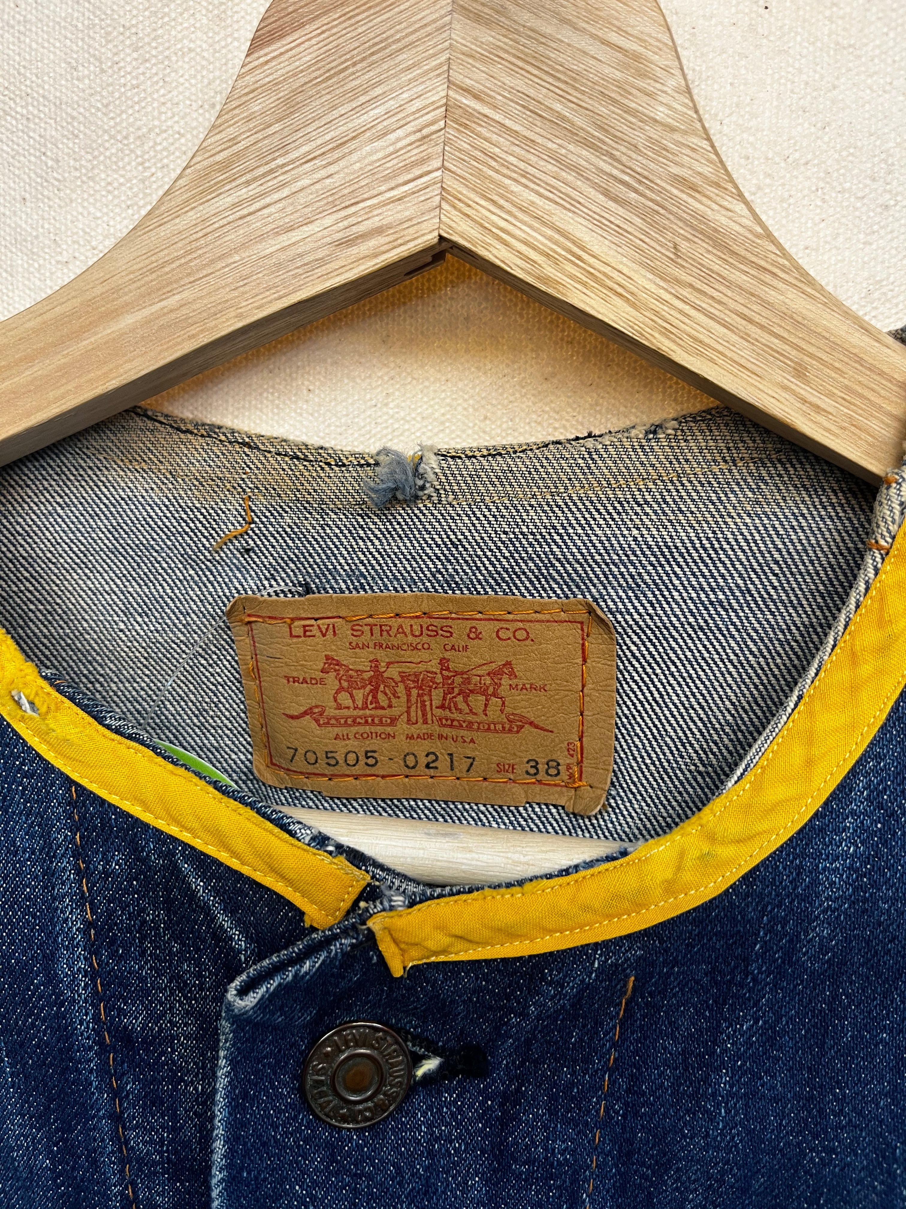 Vintage Levi's Big E 70's Denim Biker Vest 70505-0217: 38 Small