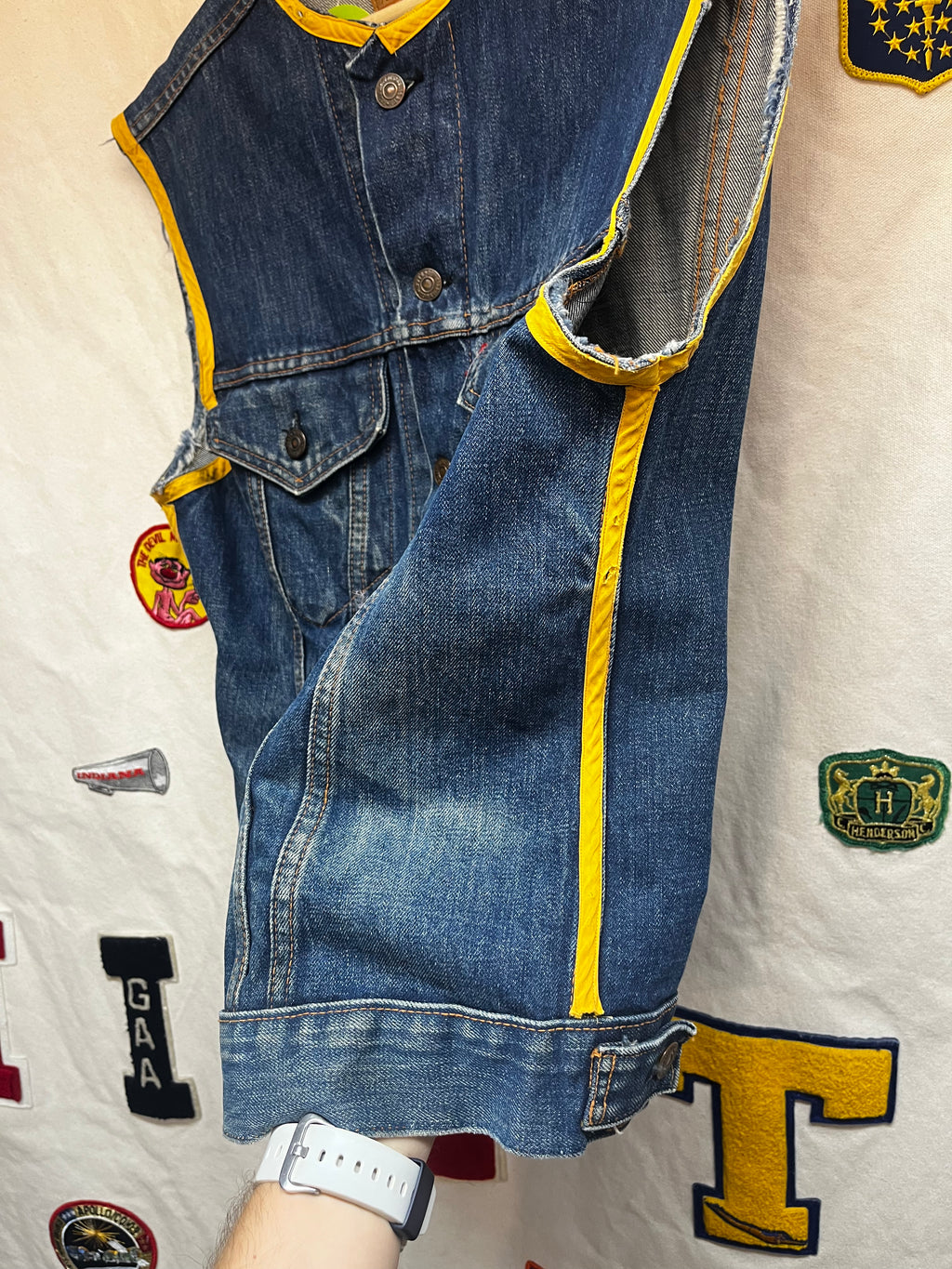 Vintage Levi's Big E 70's Denim Biker Vest 70505-0217: 38 Small