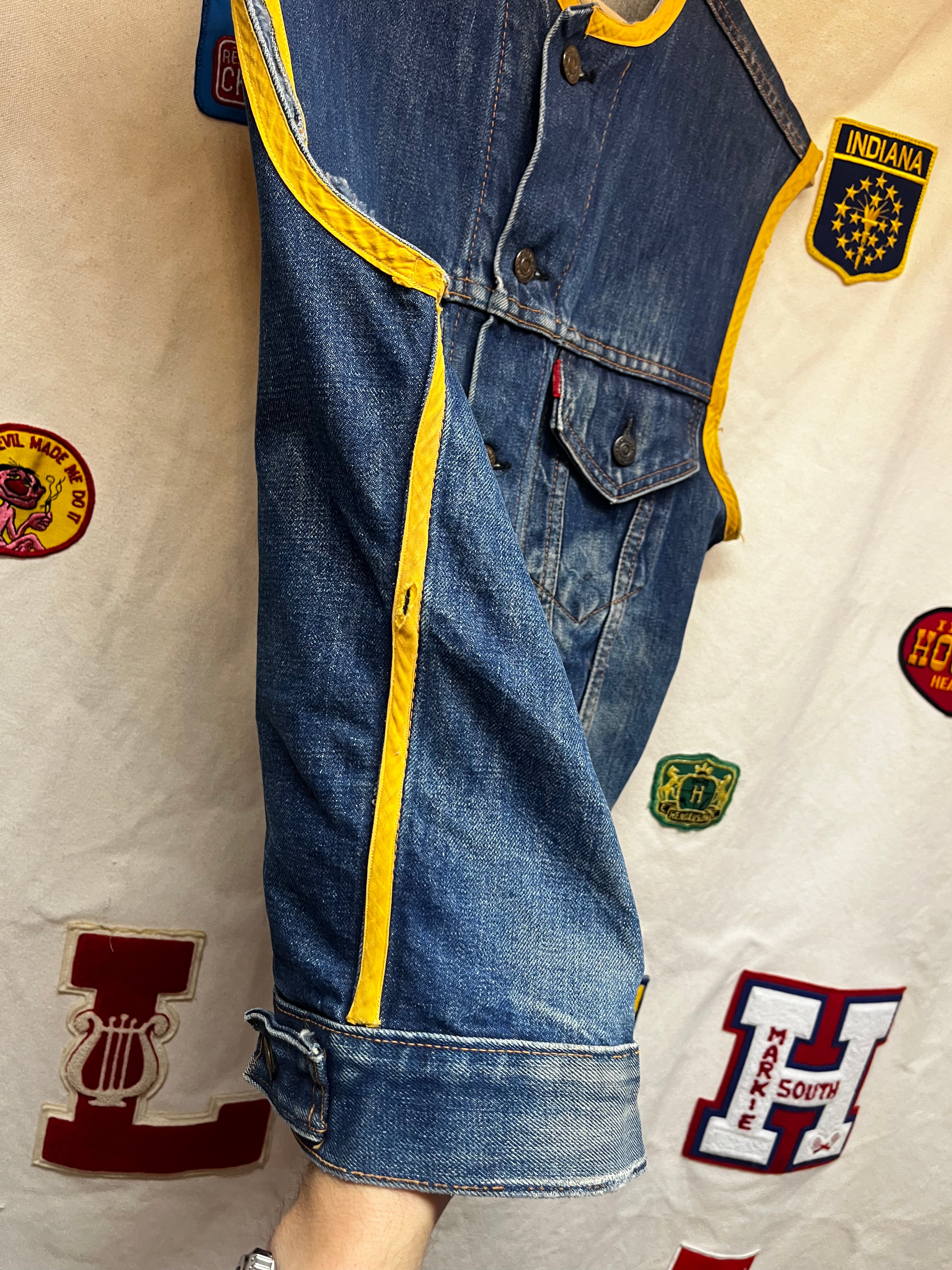 Vintage Levi's Big E 70's Denim Biker Vest 70505-0217: 38 Small