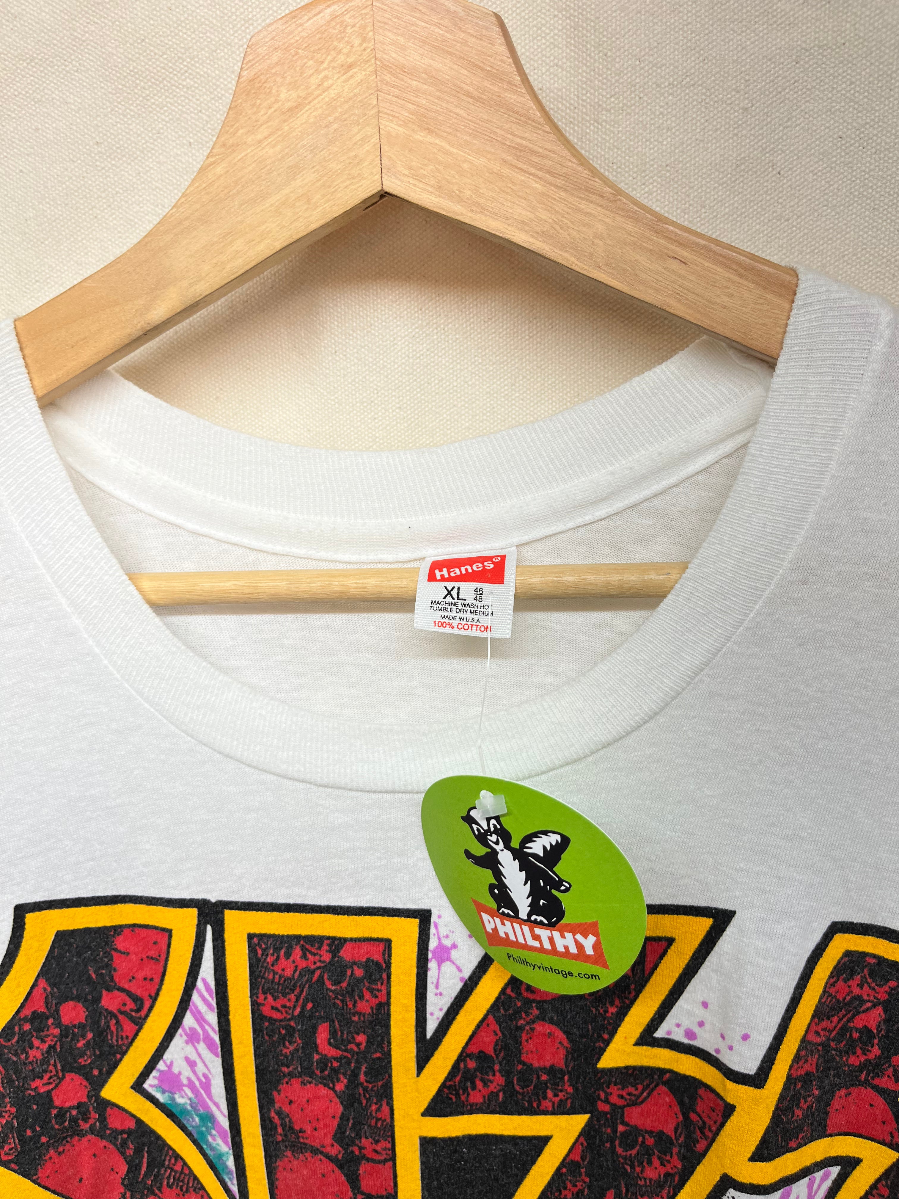 Vintage Kiss 1992 Revenge Band Concert World Tour Hanes White T-Shirt: XL