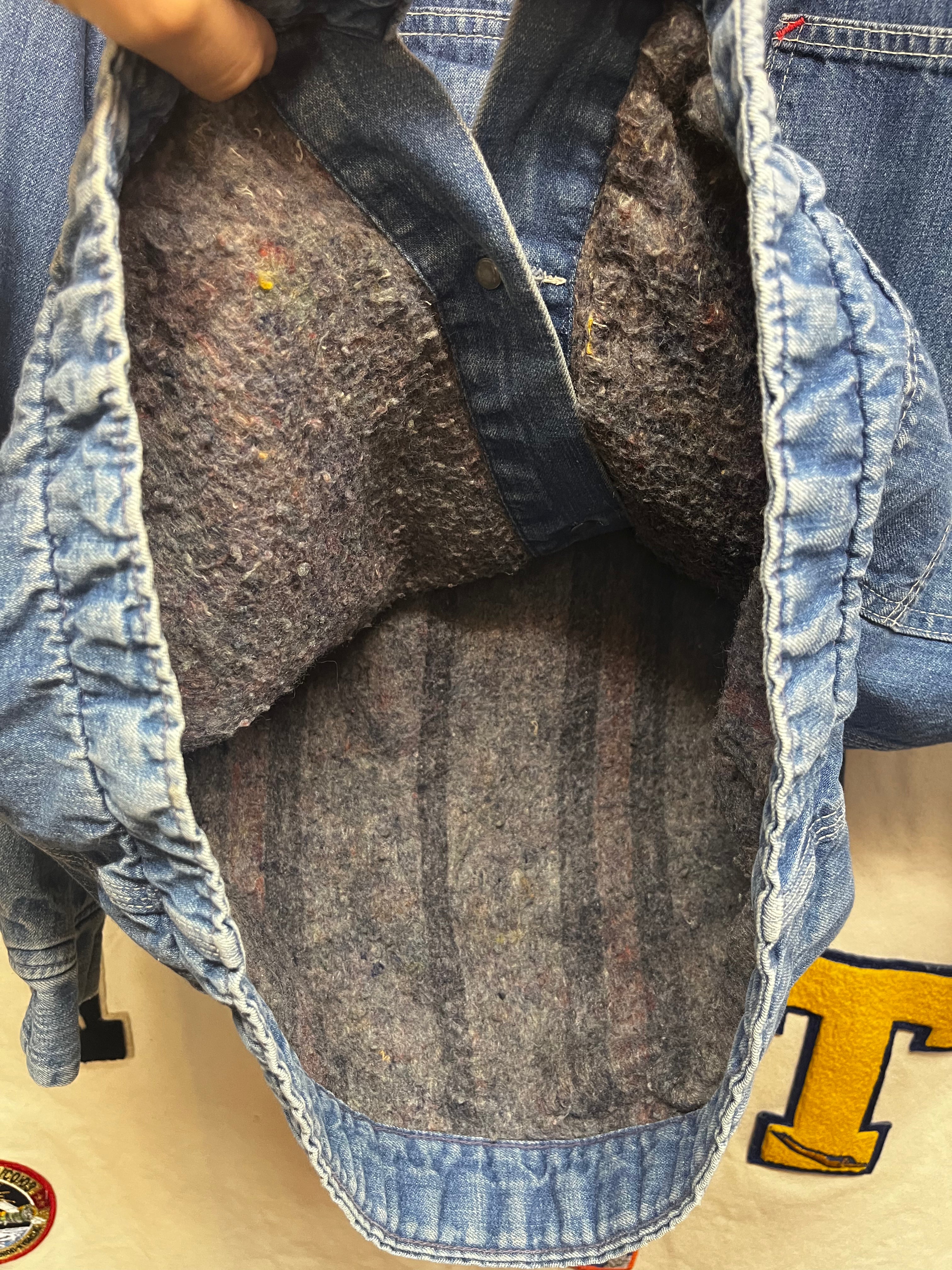 Vintage 70's Sears Blanket Lined Denim Barn Chore Coat: Small
