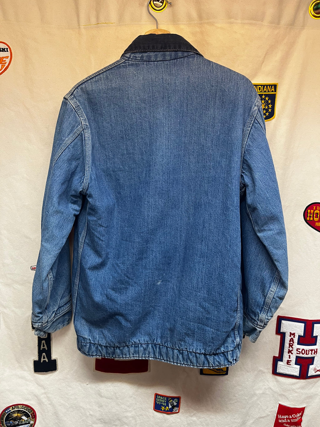 Vintage 70's Sears Blanket Lined Denim Barn Chore Coat: Small