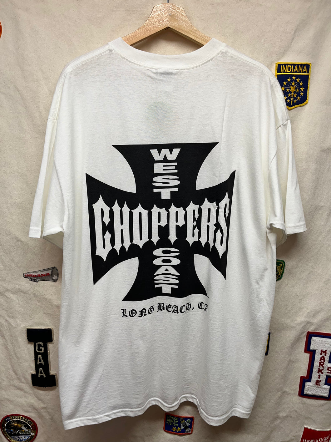 Vintage West Coast Choppers Long Beach CA Biker NWT White T-Shirt: XL