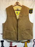 Vintage Carhartt Canvas Sherpa Lined Tan Hunting Vest 6SV: Large