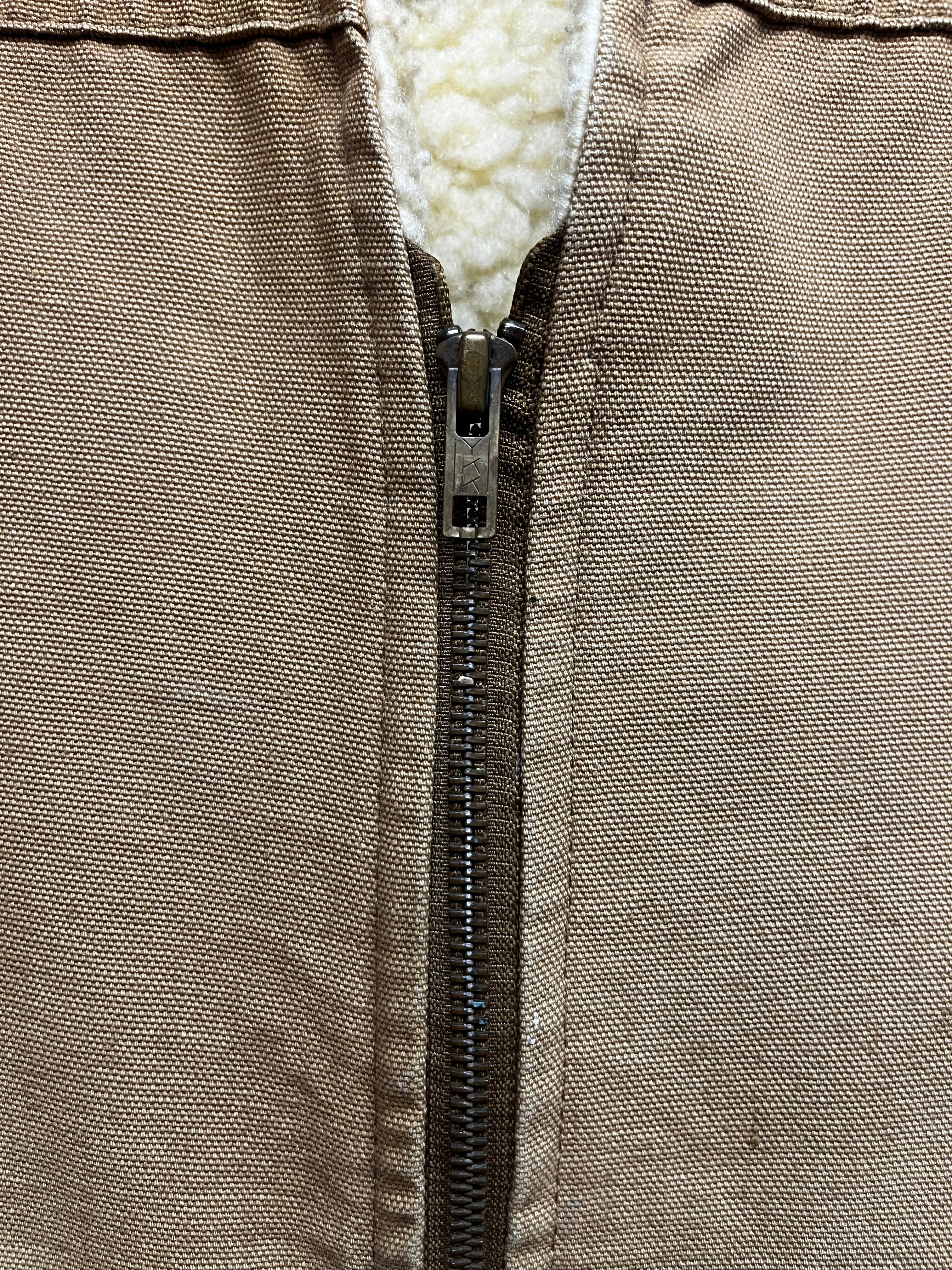 Vintage Carhartt Canvas Sherpa Lined Tan Hunting Vest 6SV: Large