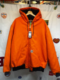 Vintage Carhartt Blaze Hunting Orange Zip-up Lined Hooded Jacket NWT: 2XL Tall