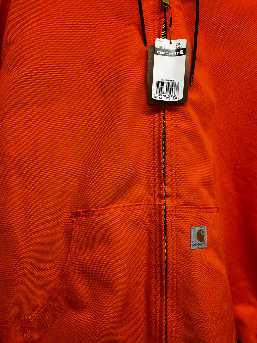 Vintage Carhartt Blaze Hunting Orange Zip-up Lined Hooded Jacket NWT: 2XL Tall
