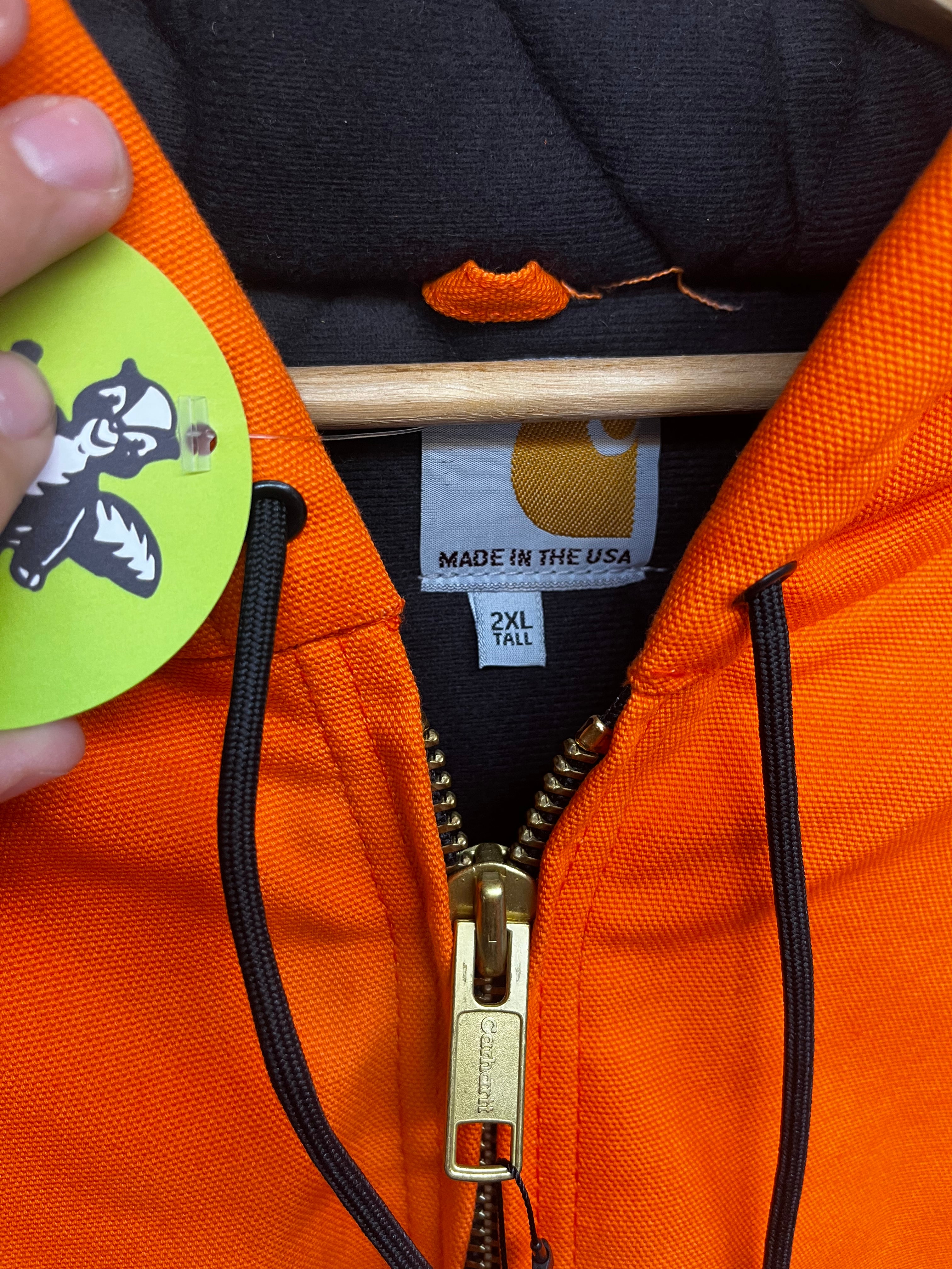 Vintage Carhartt Blaze Hunting Orange Zip-up Lined Hooded Jacket NWT: 2XL Tall