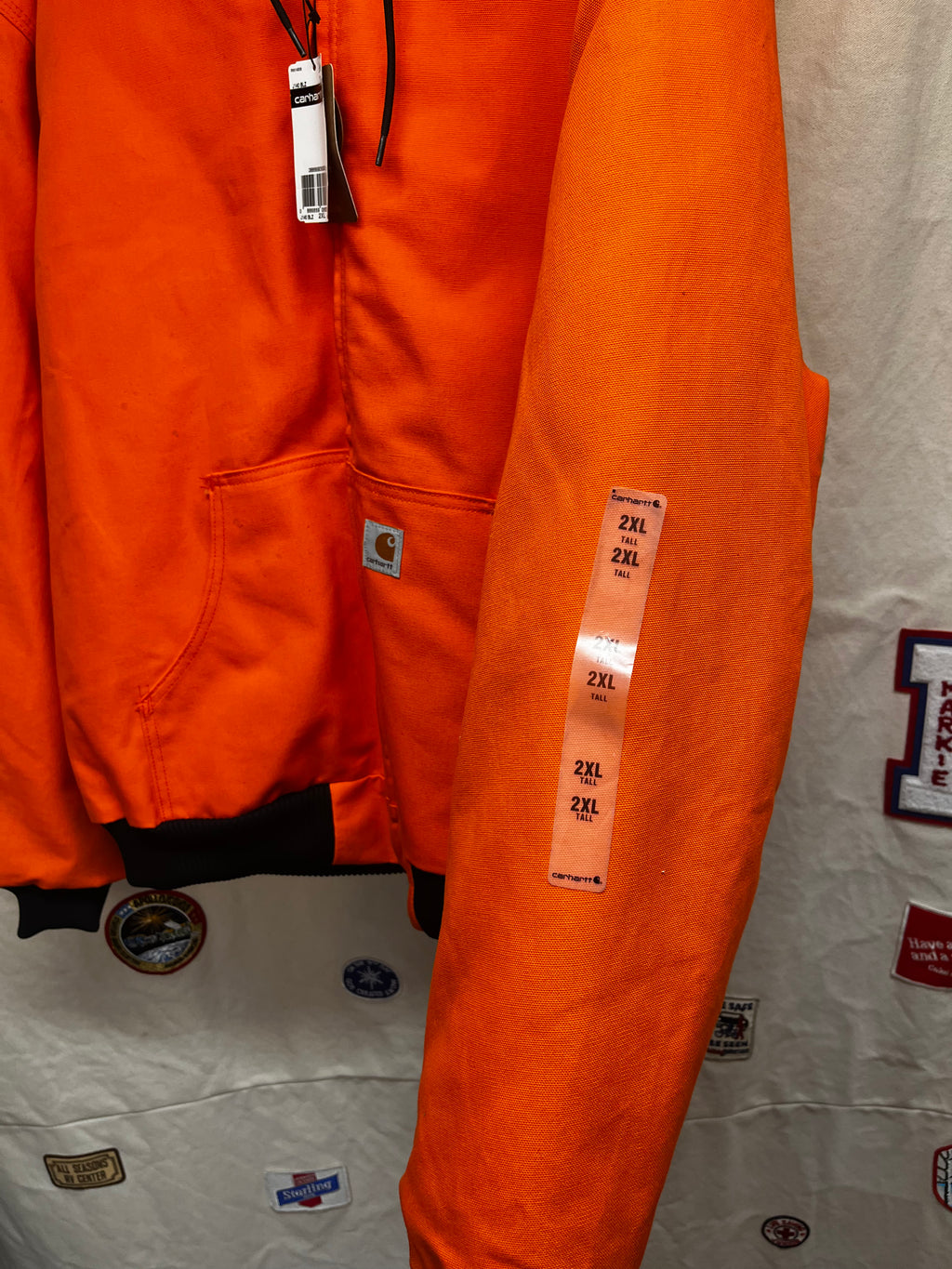 Vintage Carhartt Blaze Hunting Orange Zip-up Lined Hooded Jacket NWT: 2XL Tall