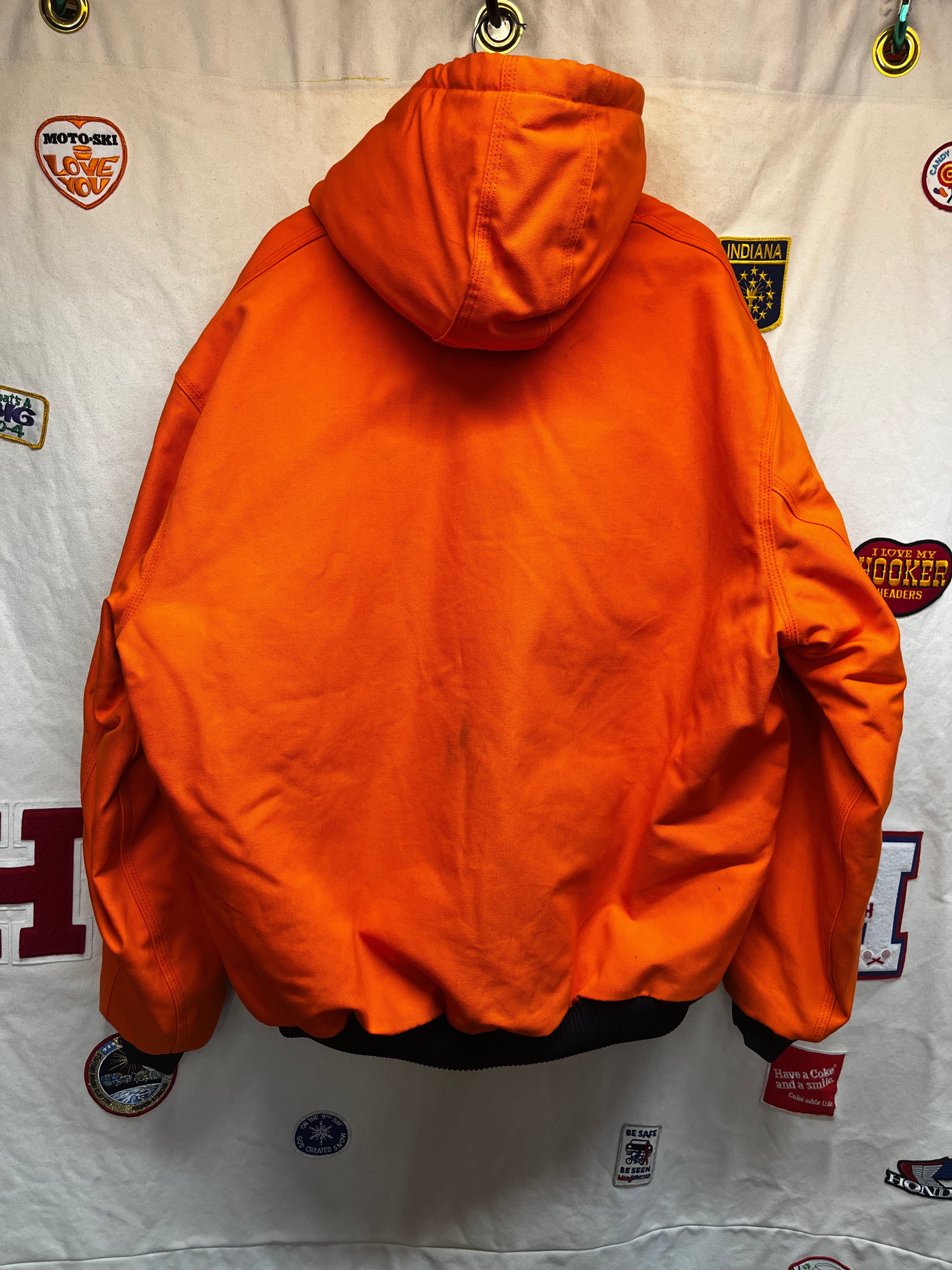 Vintage Carhartt Blaze Hunting Orange Zip-up Lined Hooded Jacket NWT: 2XL Tall