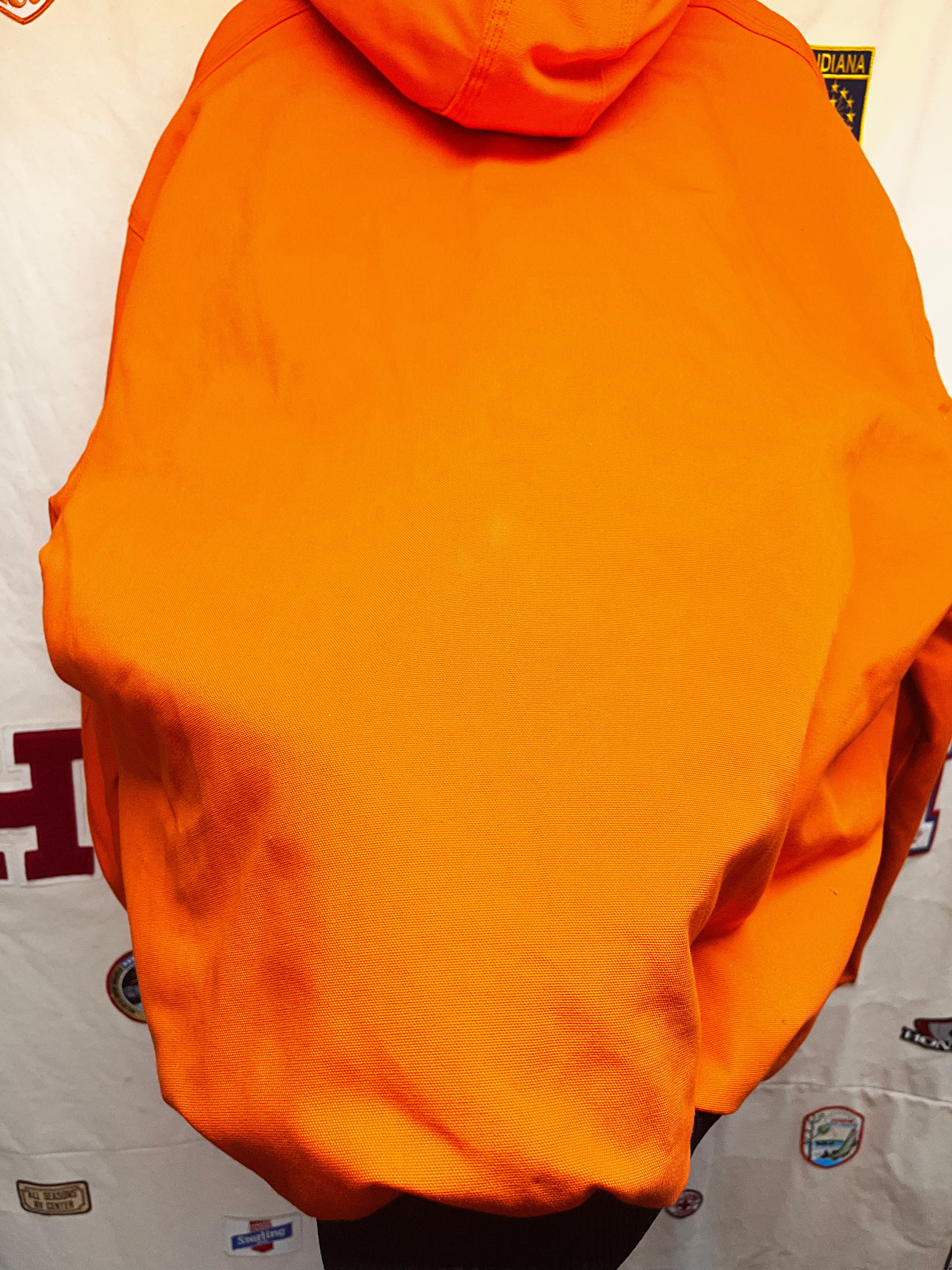 Vintage Carhartt Blaze Hunting Orange Zip-up Lined Hooded Jacket NWT: 2XL Tall