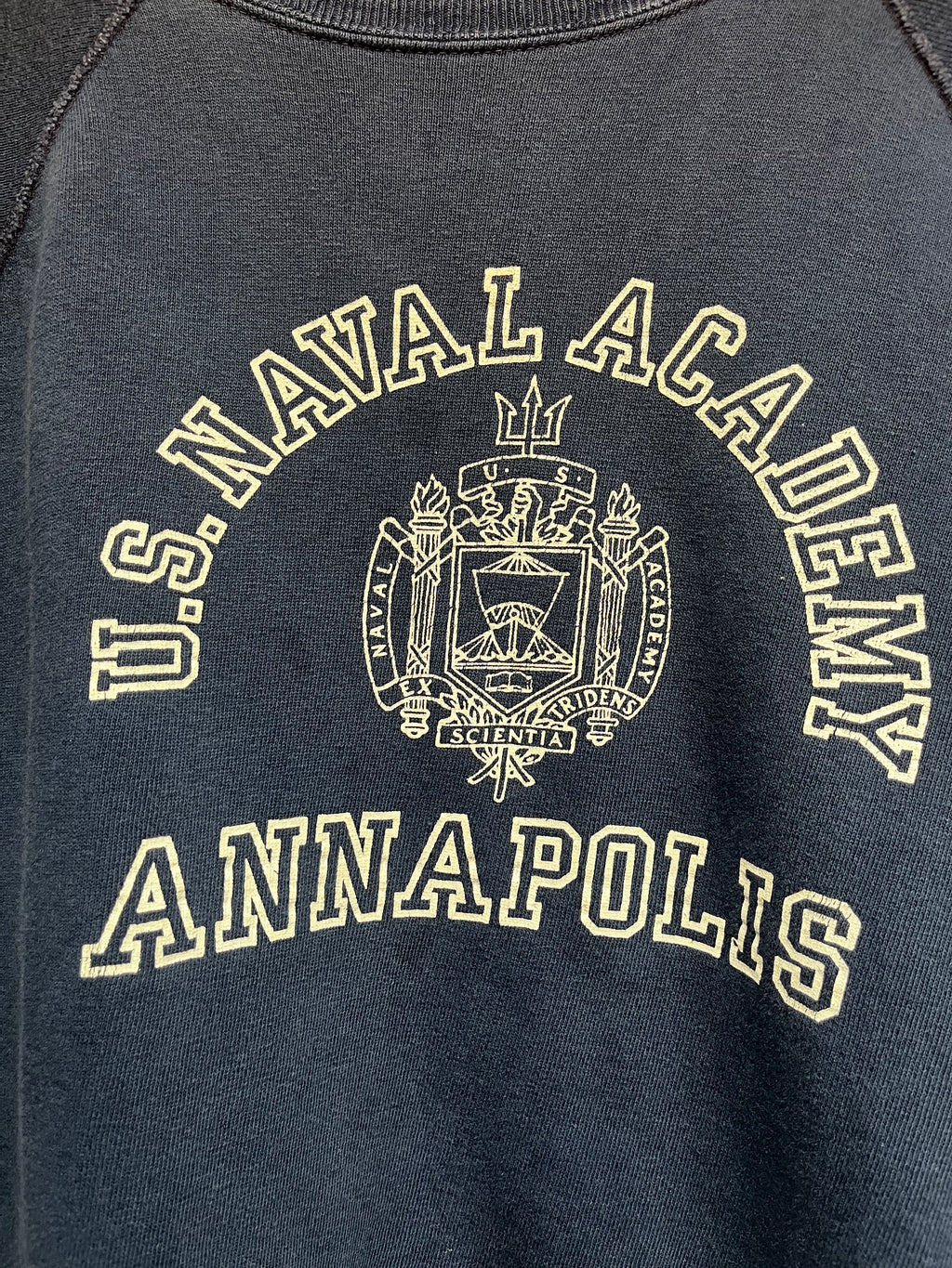 True Vintage 1960's US Naval Academy Annapolis Blue Sweatshirt: Medium