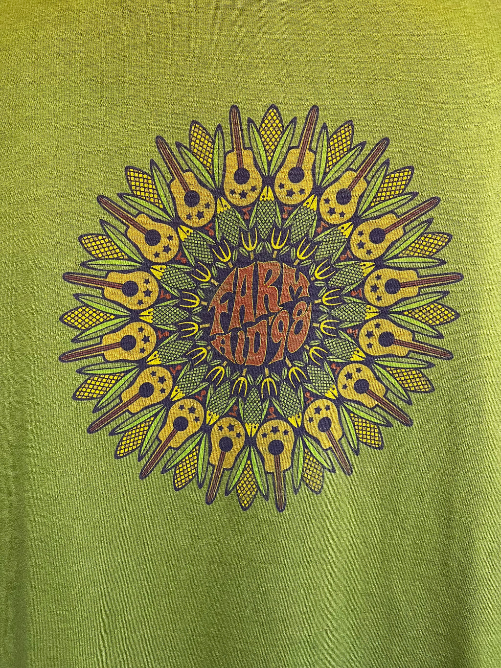 Vintage Farm Aid 1998 Phish Willie Nelson Green Concert Festival T-Shirt: XL