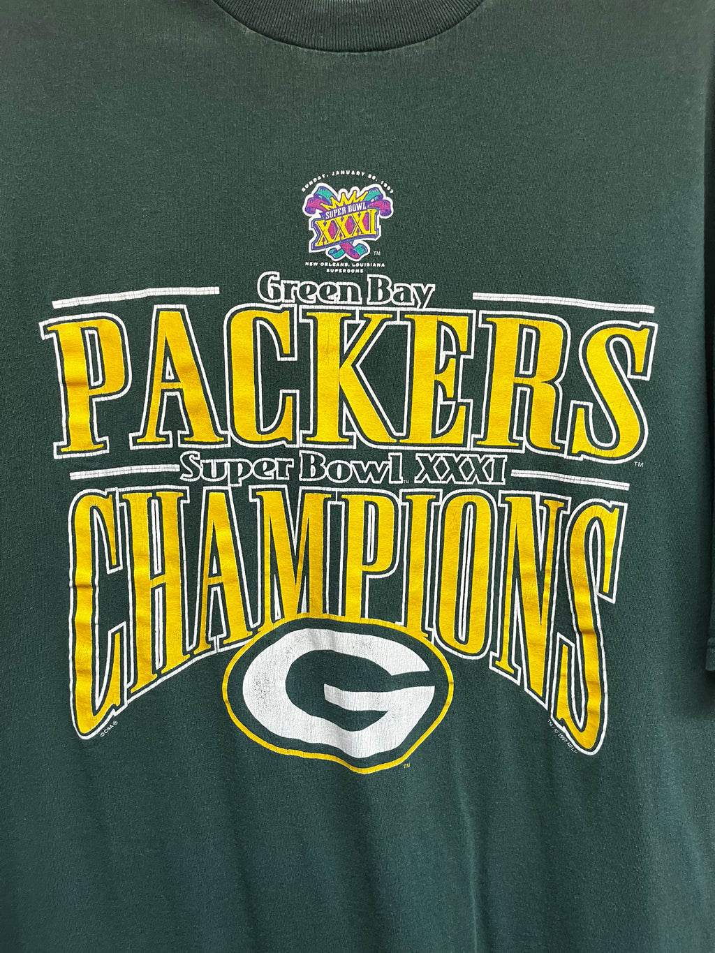 Vintage Green Bay Packers Super Bowl Champions XXXI T-Shirt: XXL