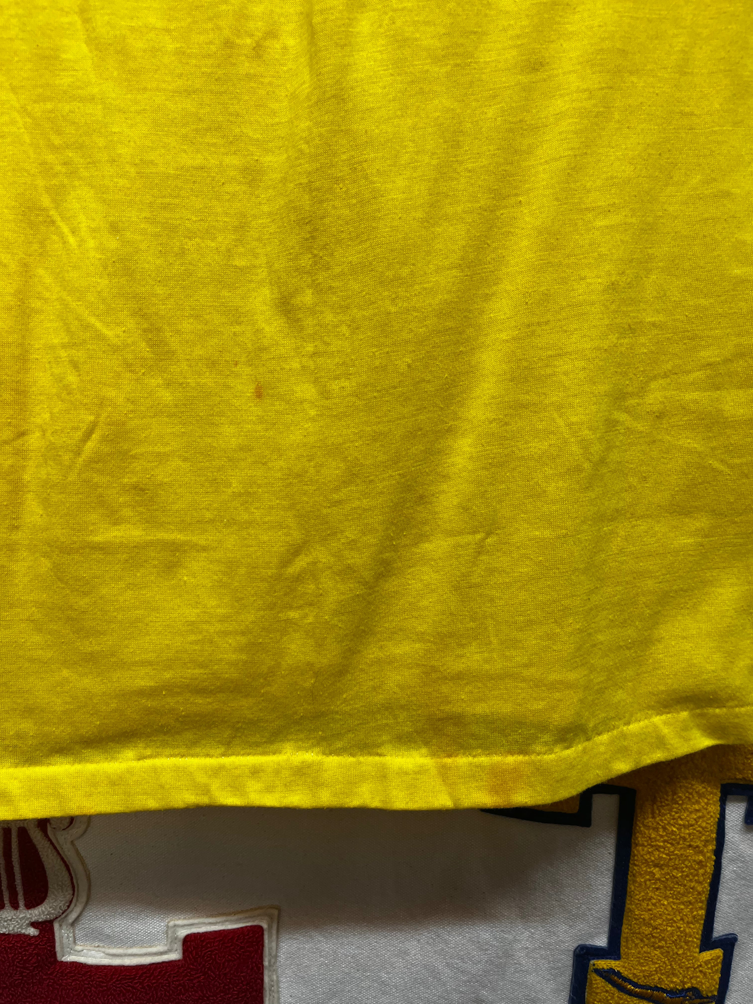 Vintage Sylvester Stallone 70's Heat Transfer Photo Yellow T-Shirt: Small