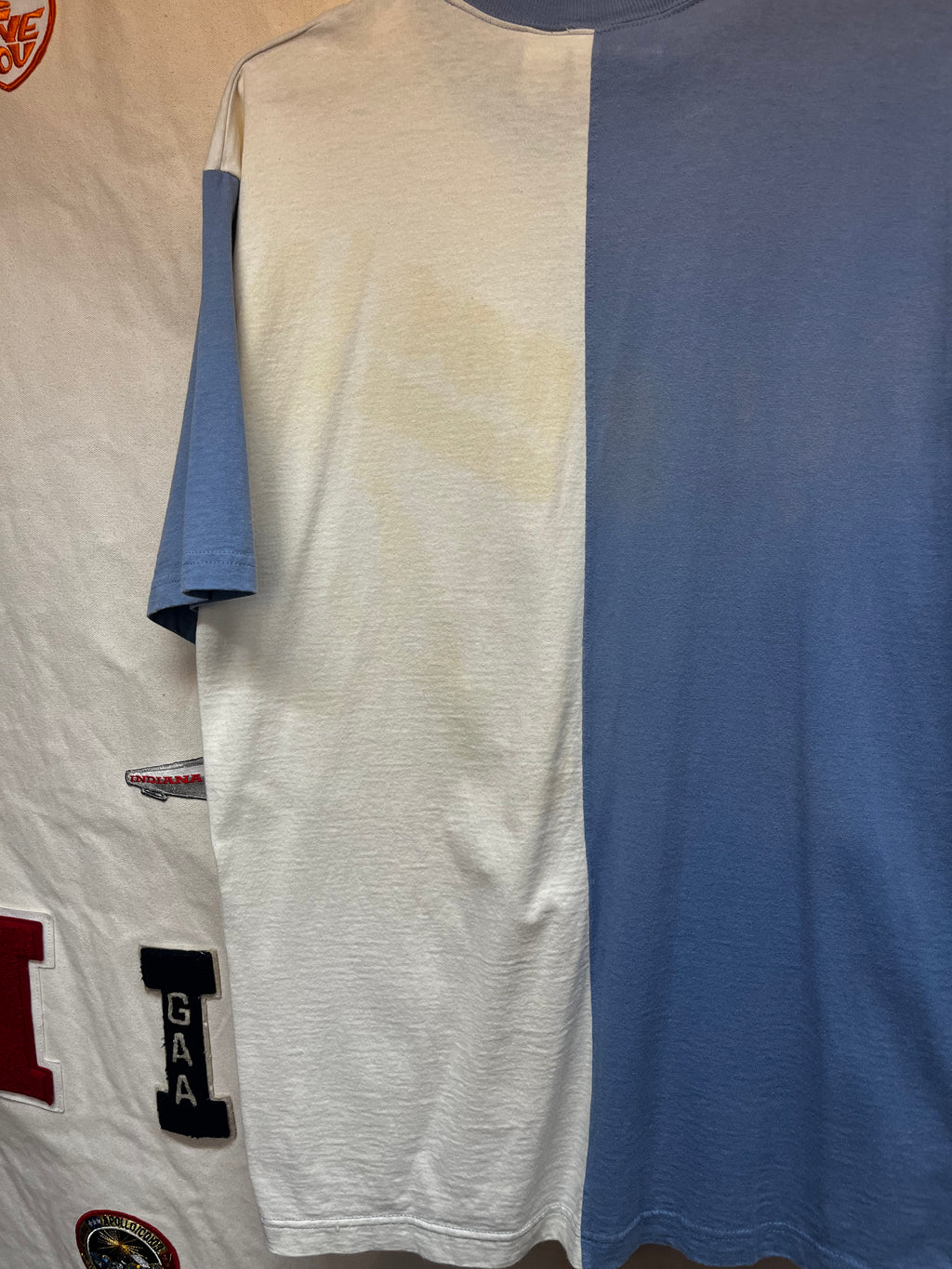 Vintage Duke University Blue Devils Crable Sportswear Split Two Tone Ringer T-Shirt: Large