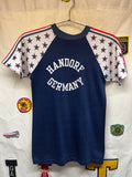 Vintage 70's Handorf Germany Stars and Stripes Velva Sheen Raglan T-Shirt: Small