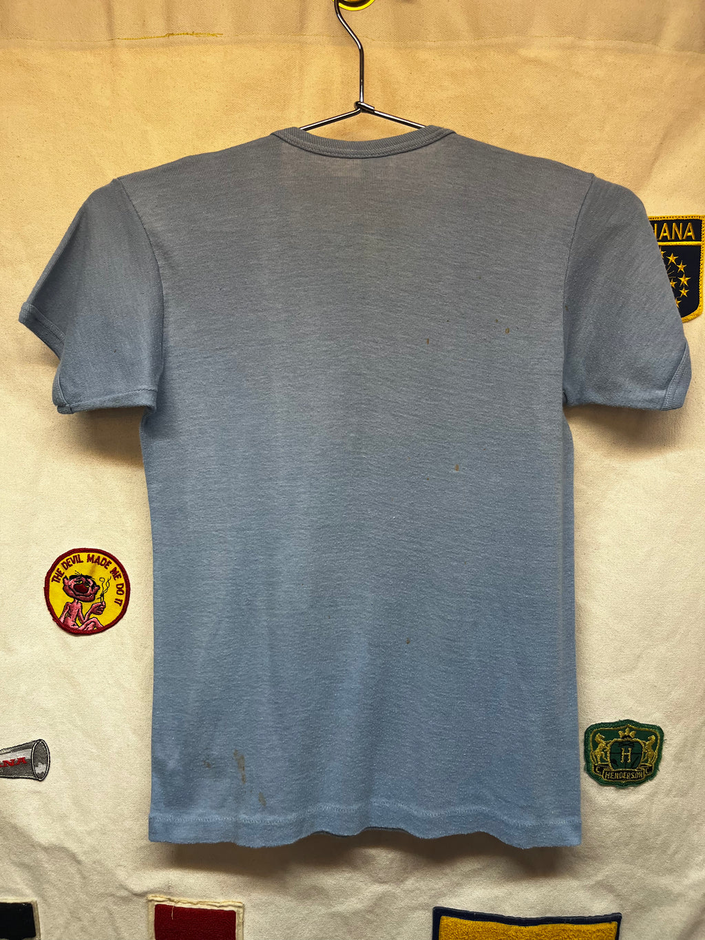 Vintage 70's Led Zeppelin Stairway to Heaven Song Lyrics Sportique Blue T-Shirt: Womens Medium