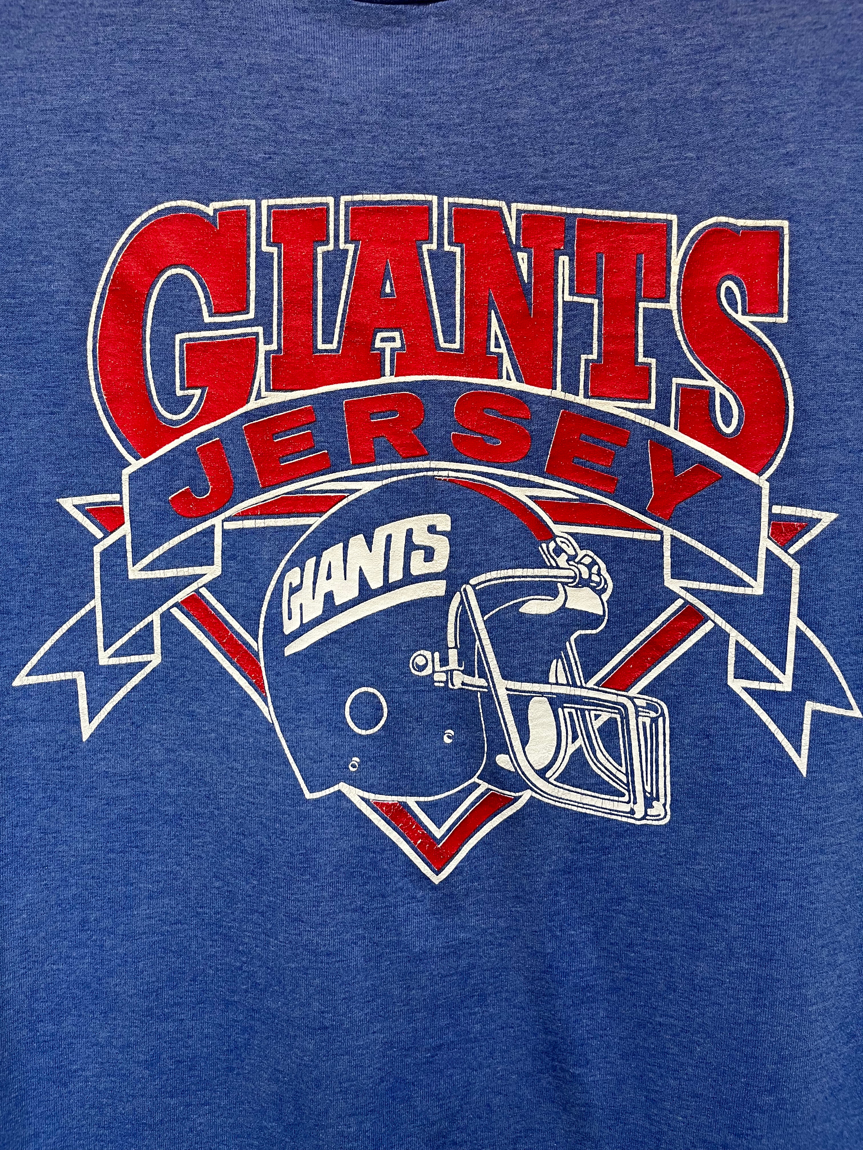 Vintage New York Jersey Giants Helmet NFL Football Blue 80's T-Shirt: XL