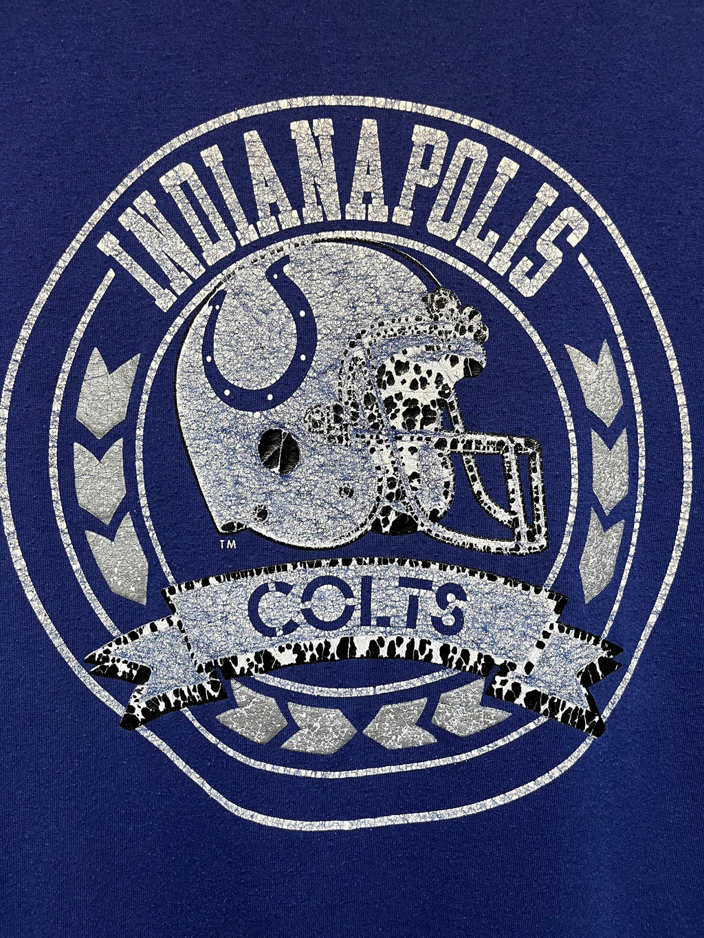 Vintage Indianapolis Colts Helmet NFL Blue Champion 80's T-Shirt: Large