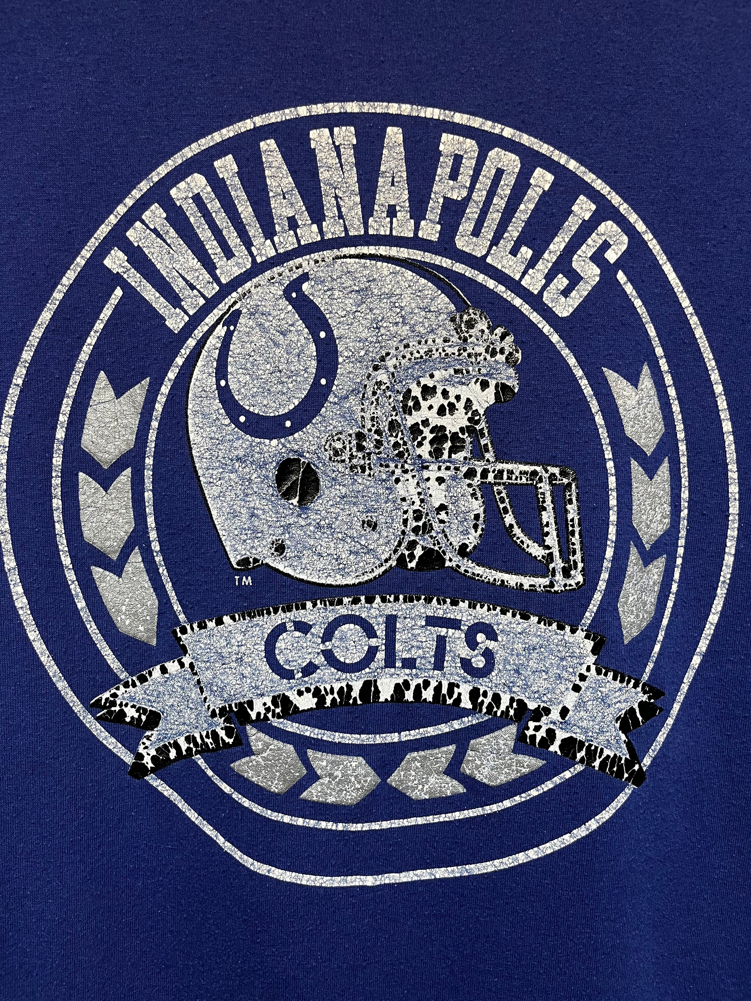 Vintage Indianapolis Colts Helmet NFL Blue Champion 80's T-Shirt: Large