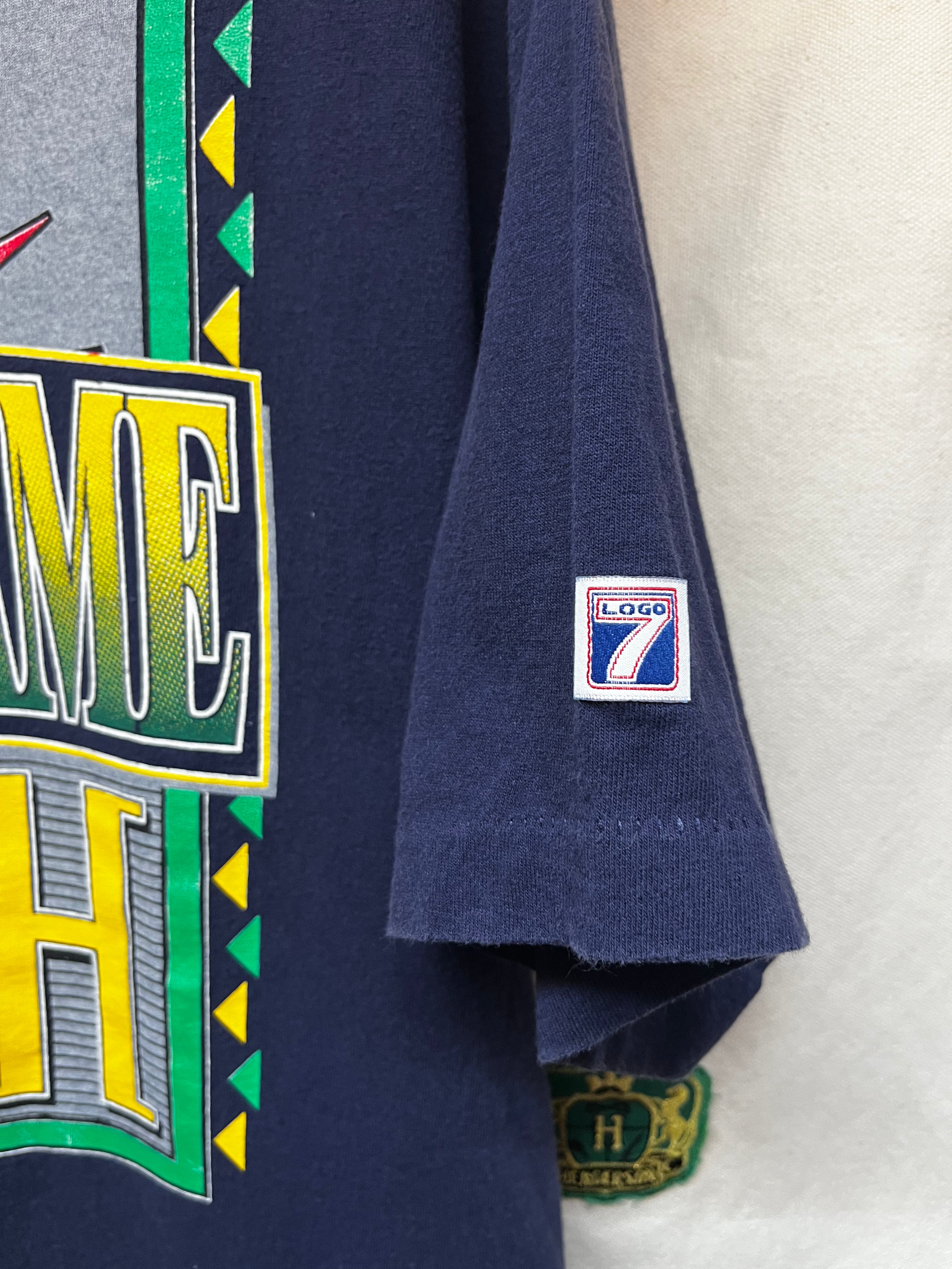 Vintage Notre Dame Fighting Irish Logo 7 Navy T-Shirt: Large