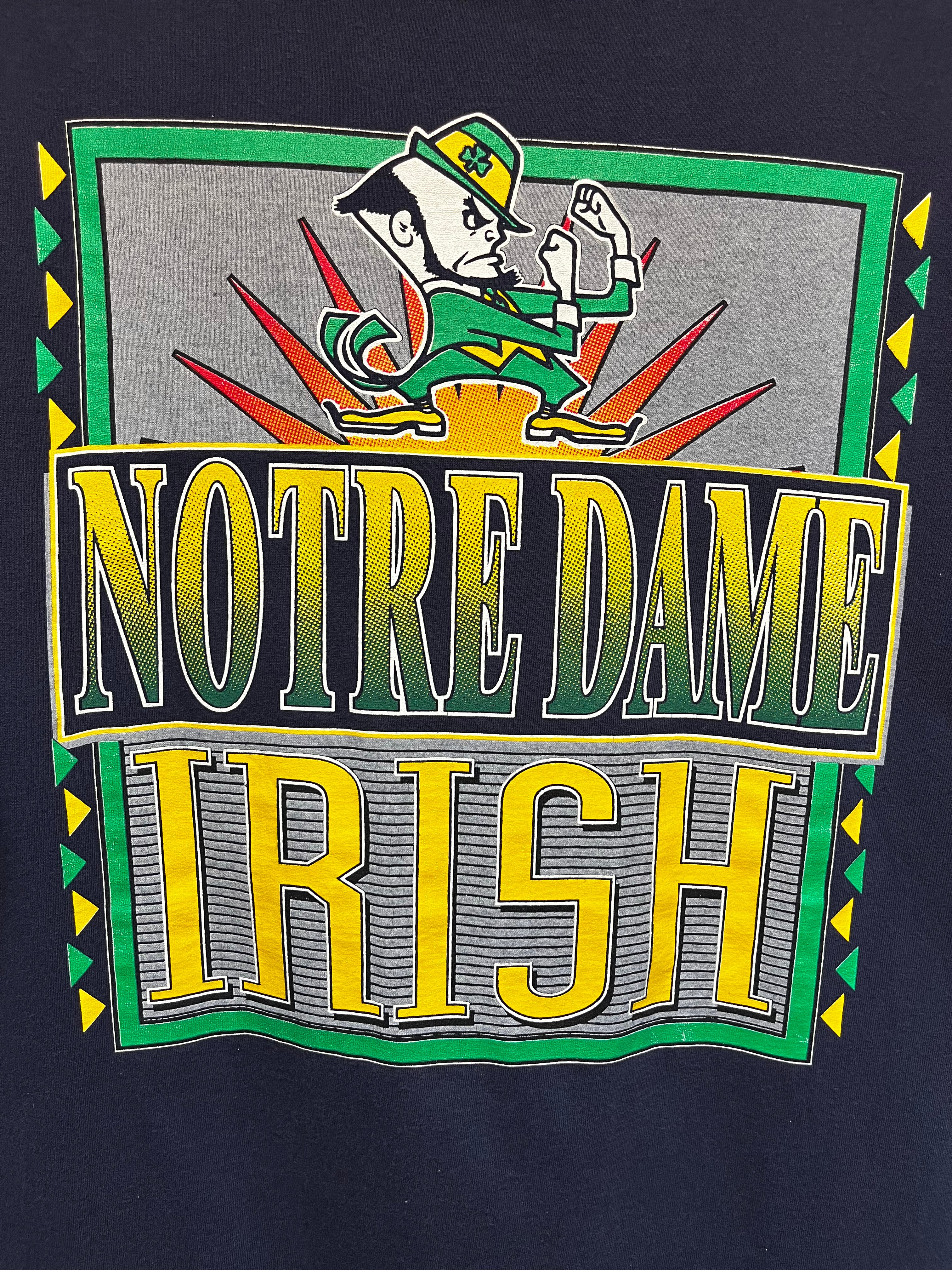 Vintage Notre Dame Fighting Irish Logo 7 Navy T-Shirt: Large