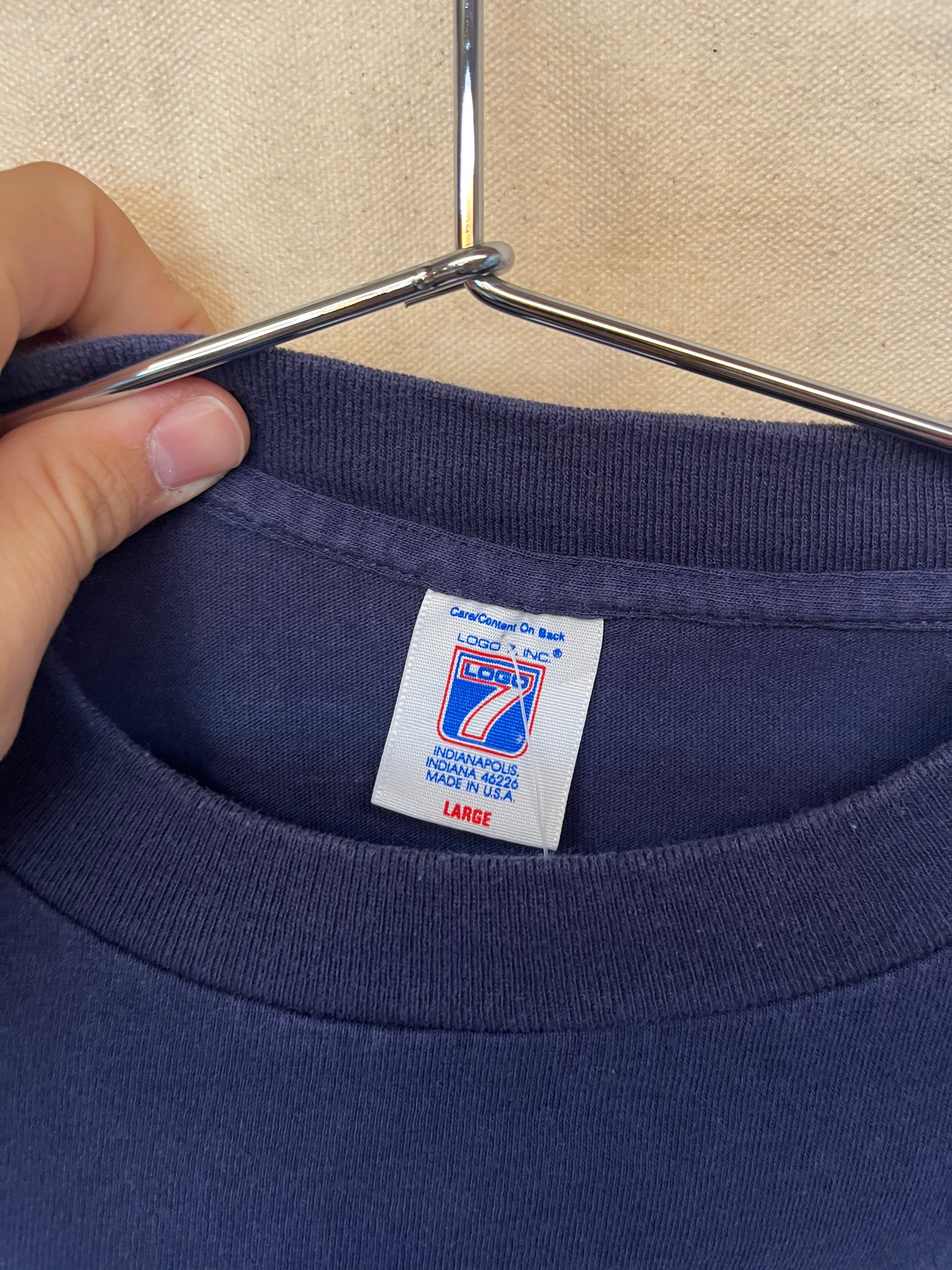 Vintage Notre Dame Fighting Irish Logo 7 Navy T-Shirt: Large