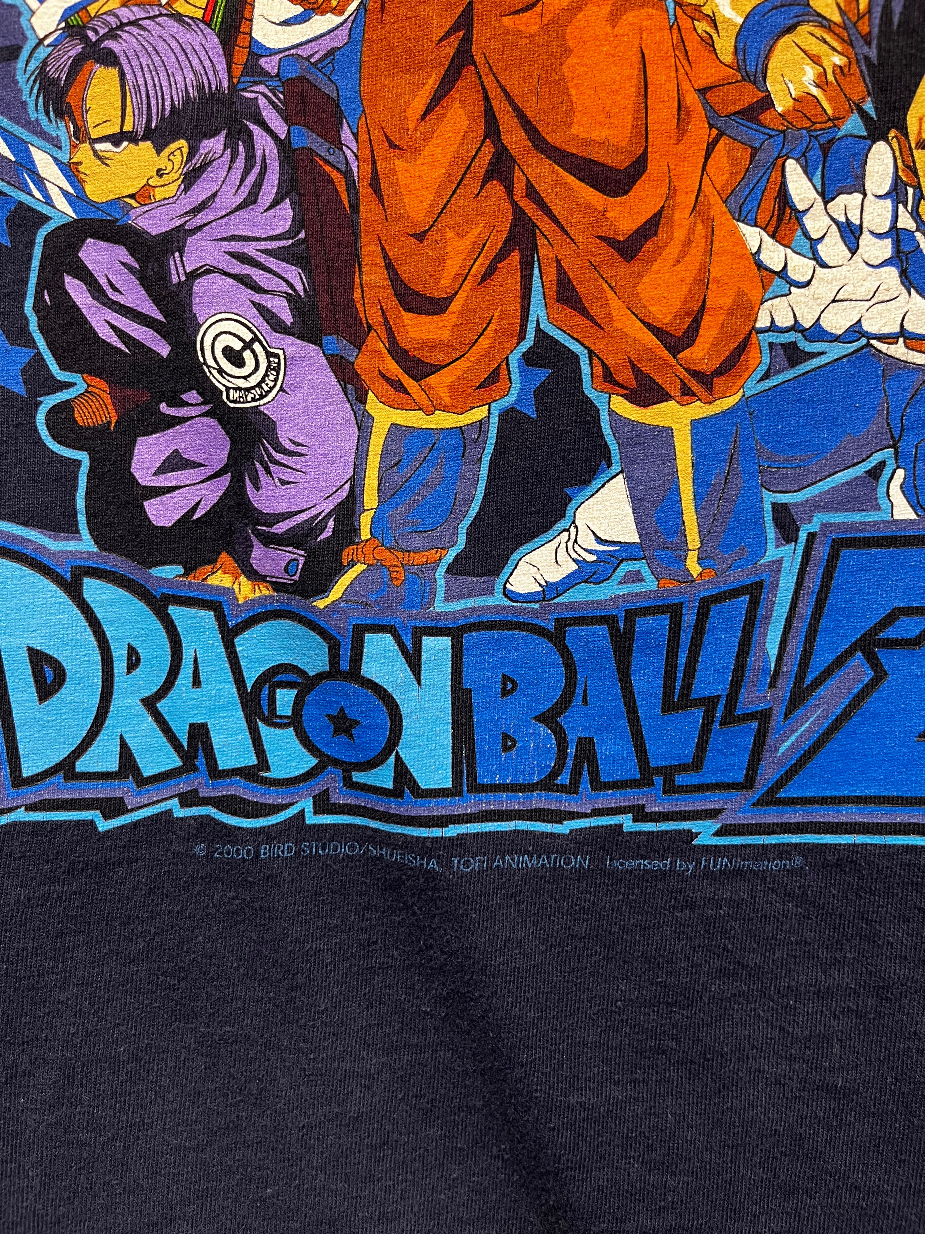 Vintage DragonBall Z Goku Vegeta Gohan Krillin Barda 2000 Navy TV SHow T-Shirt: Medium