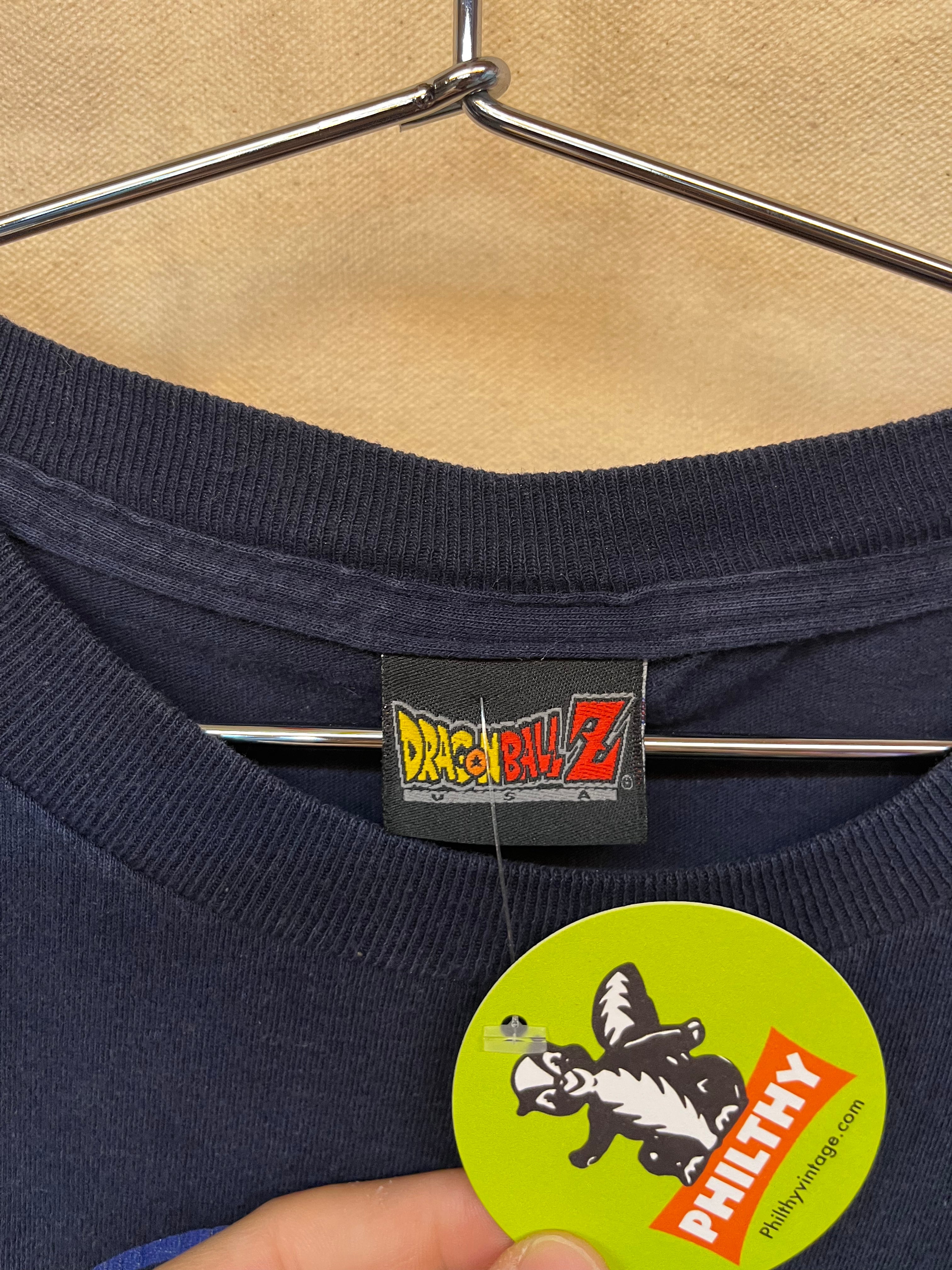 Vintage DragonBall Z Goku Vegeta Gohan Krillin Barda 2000 Navy TV SHow T-Shirt: Medium