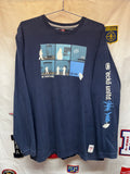 Vintage Ecko Unltd Graffiti Spray Paint Navy Longsleeve Y2K T-Shirt: Large