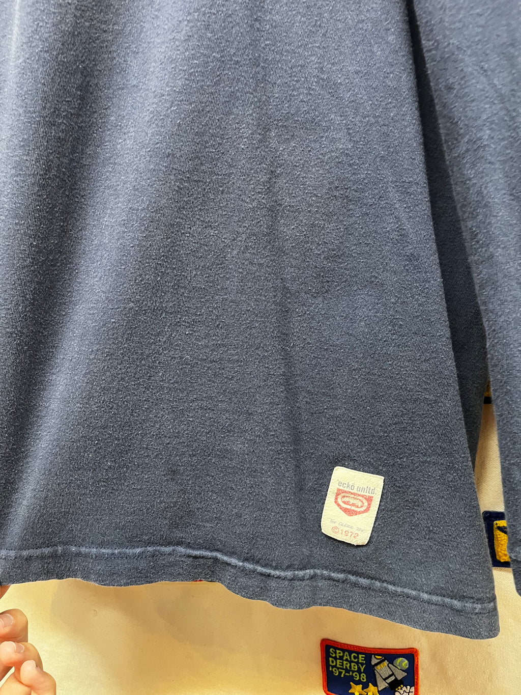 Vintage Ecko Unltd Graffiti Spray Paint Navy Longsleeve Y2K T-Shirt: Large