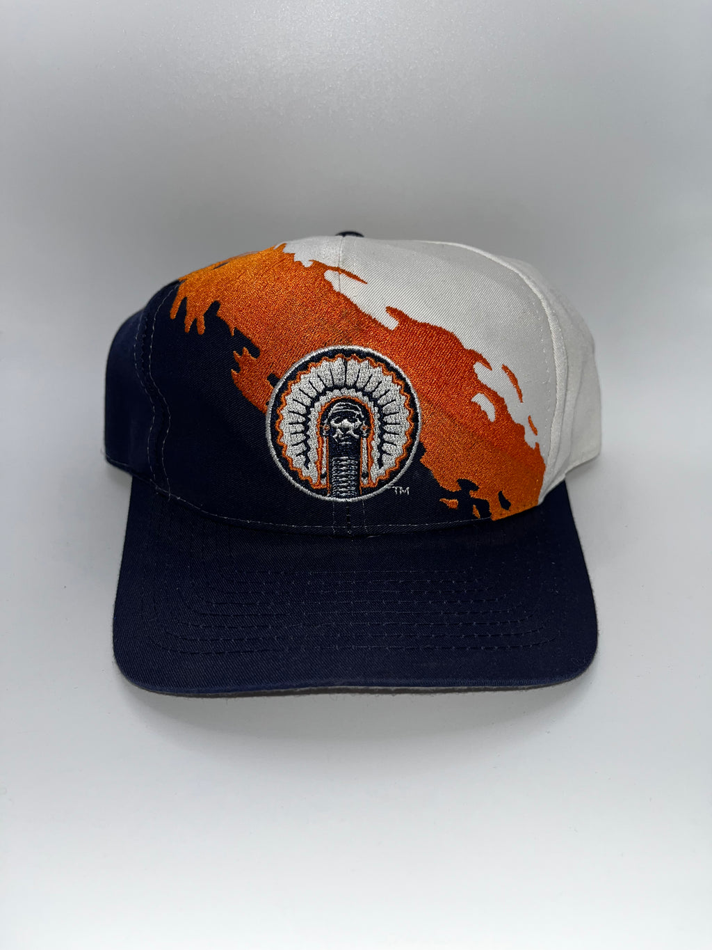 Vintage University of Illinois Illini Chief NCAA Splash Logo 7 Snapback Hat