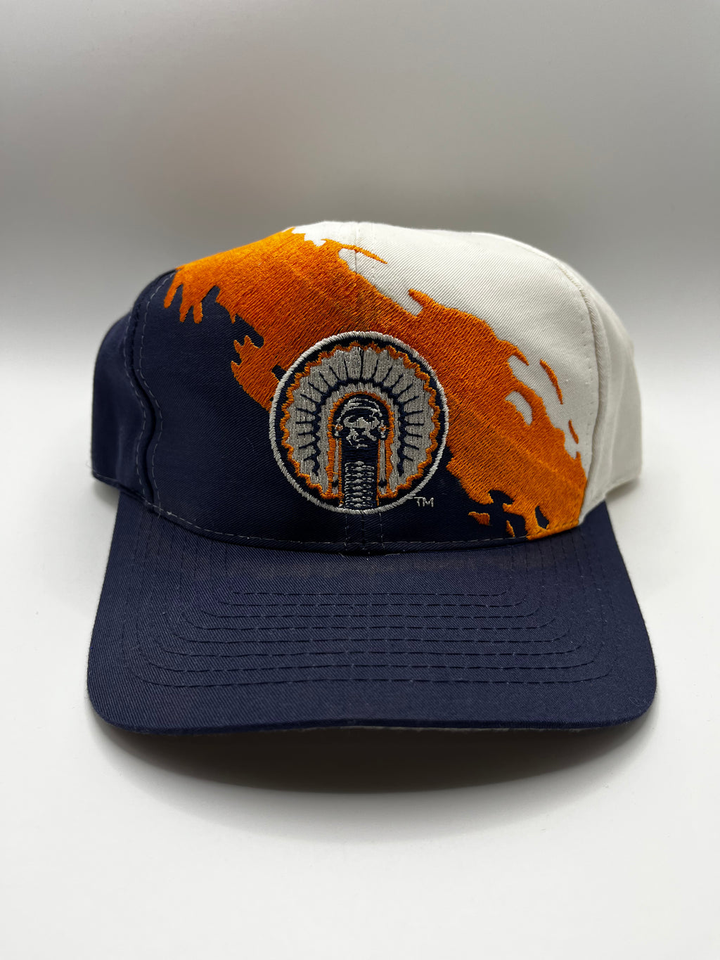 Vintage University of Illinois Illini Chief NCAA Splash Logo 7 Snapback Hat